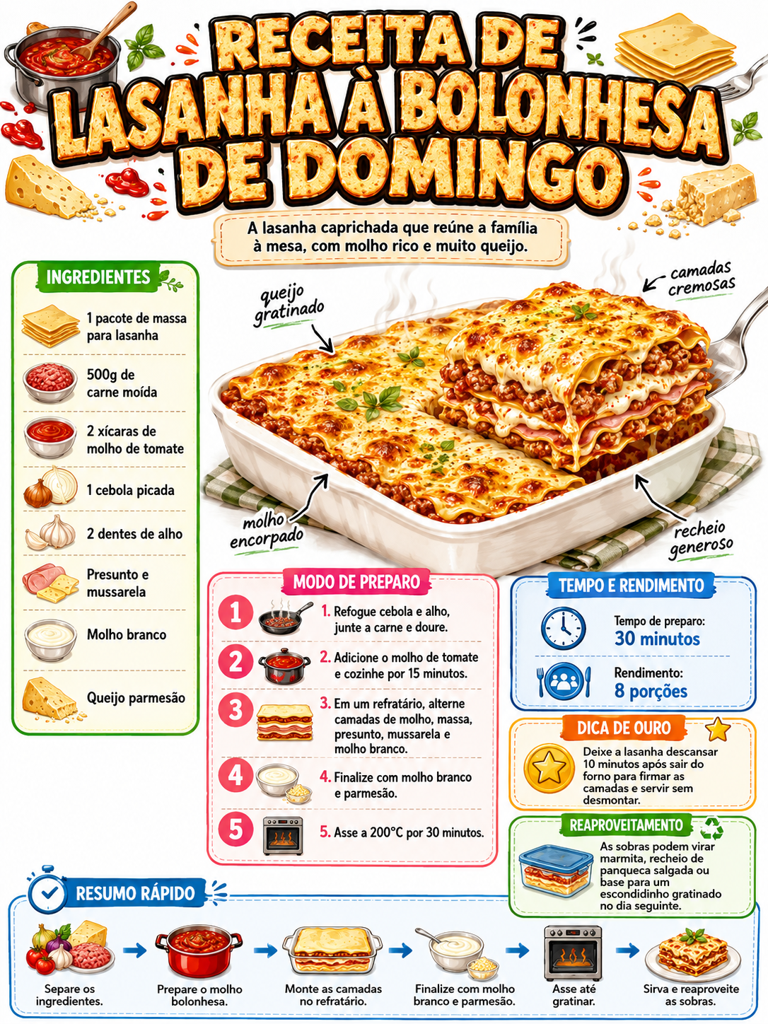 Lasanha à Bolonhesa de Domingo