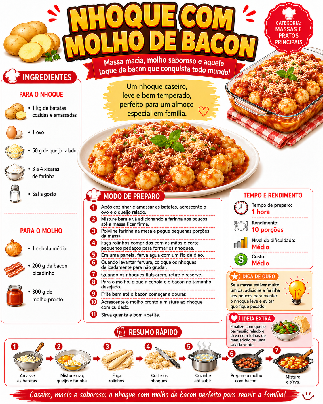 Nhoque com Molho de Bacon