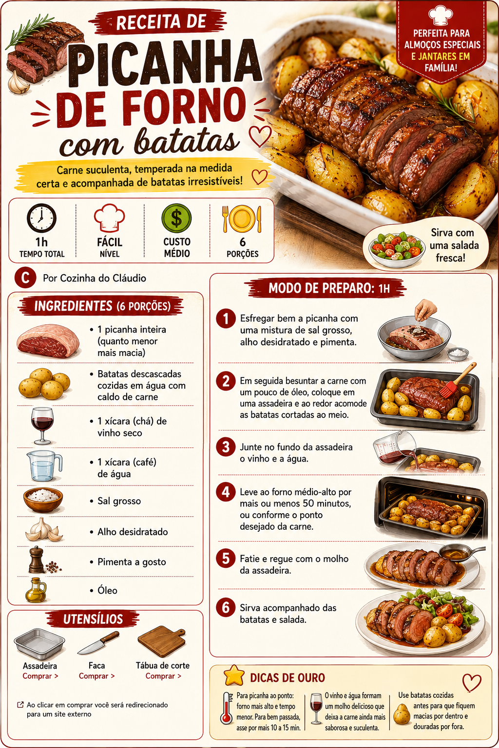 Picanha de Forno com Batatas