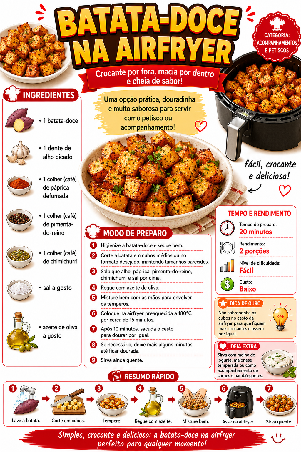 Batata Doce na Airfryer