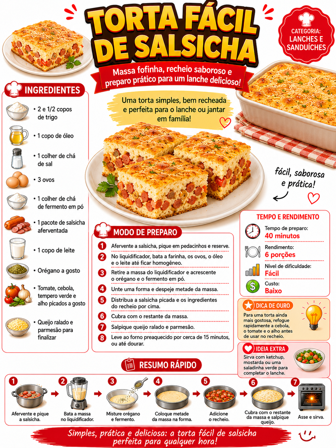 Torta Fácil de Salsicha