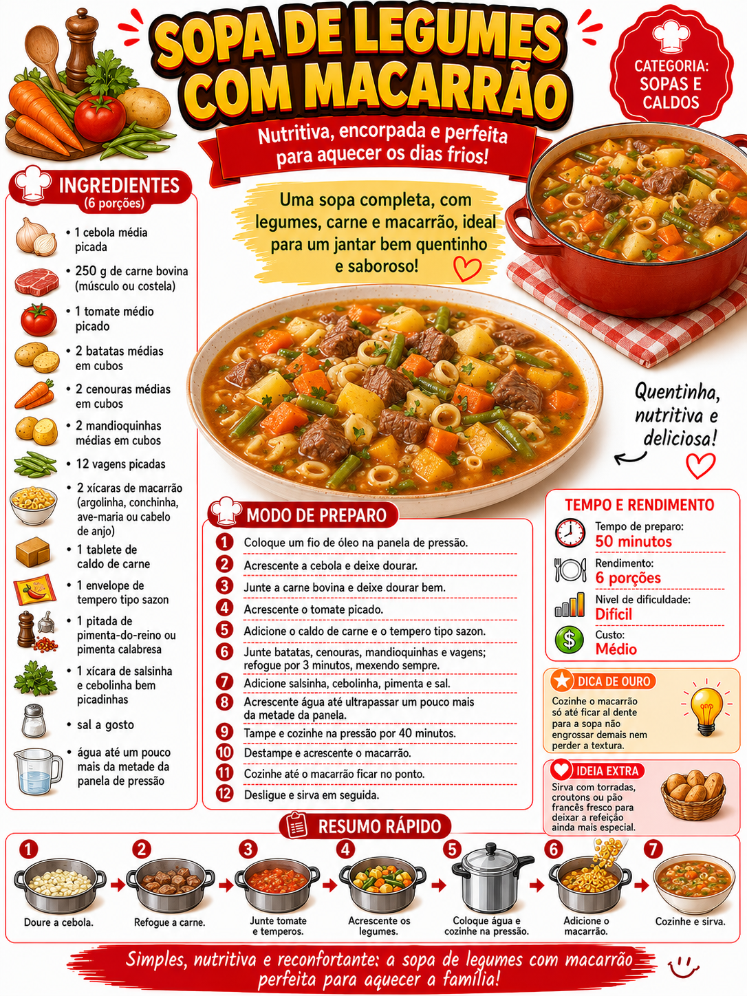 Sopa de Legumes com Macarrão