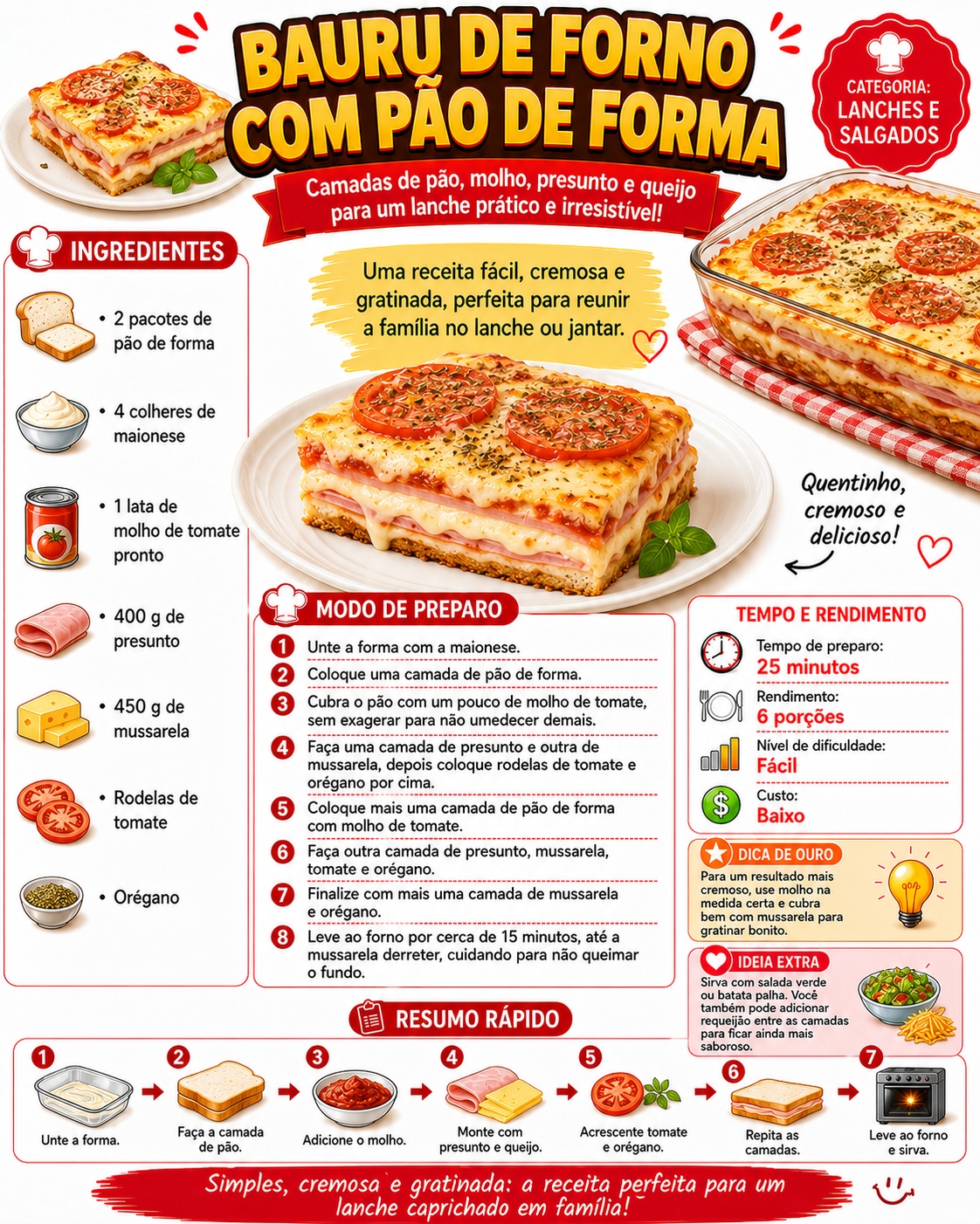 Bauru de Forno com Pão de Forma