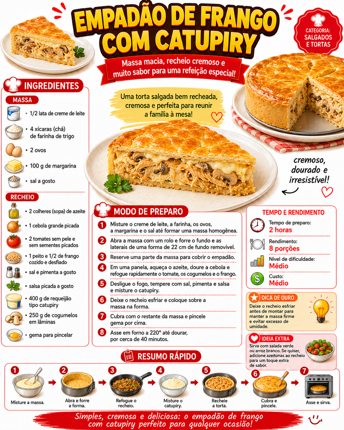 Empadão de Frango com Catupiry