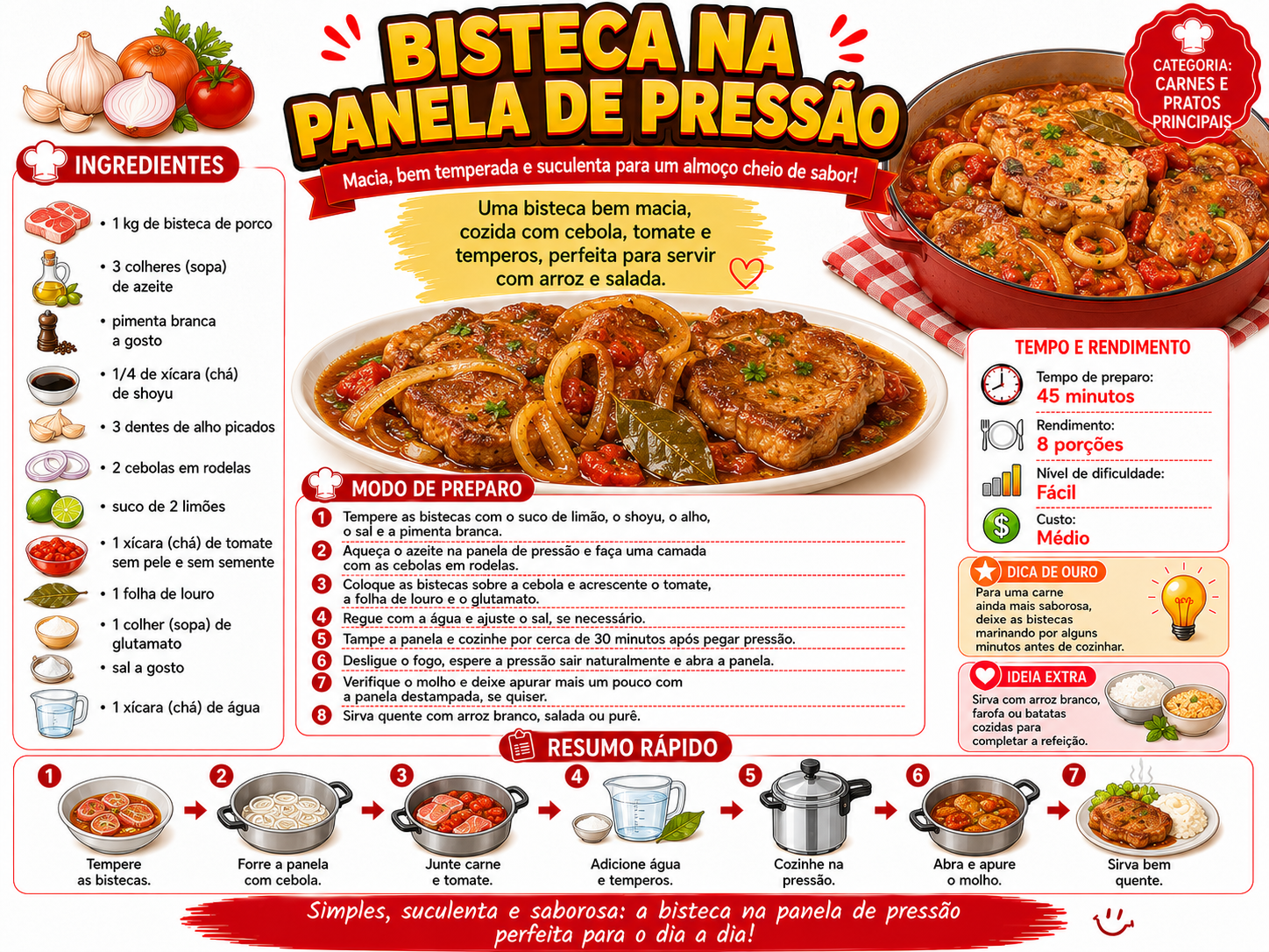 Bisteca na Panela de Pressão