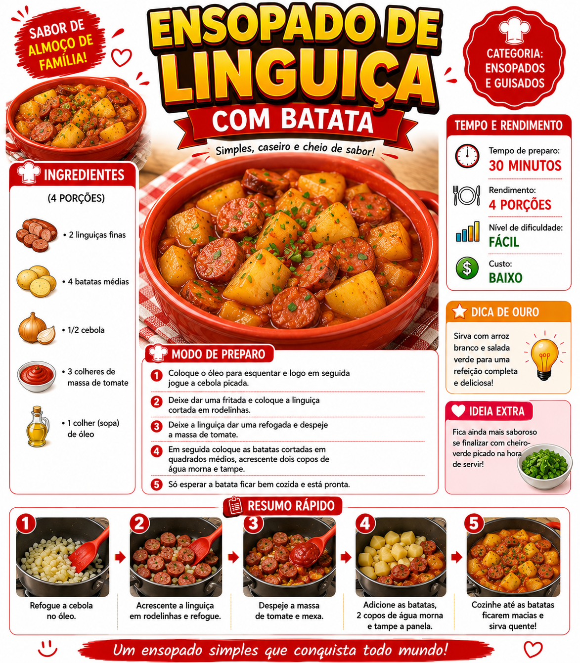 Ensopado de Linguiça com Batata