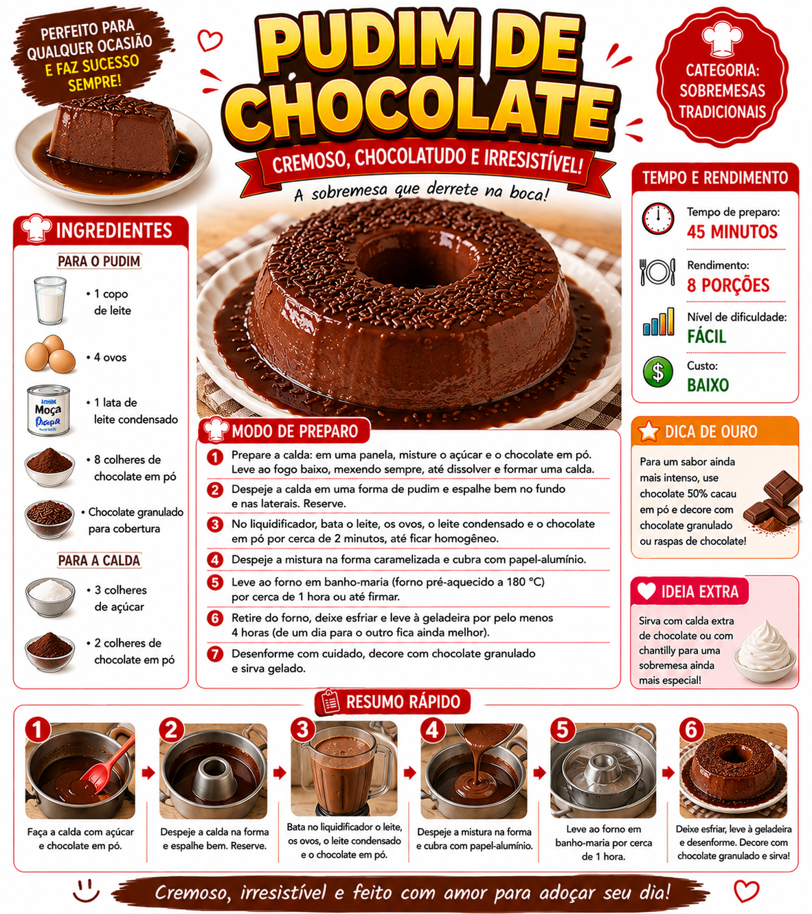 Pudim de Chocolate
