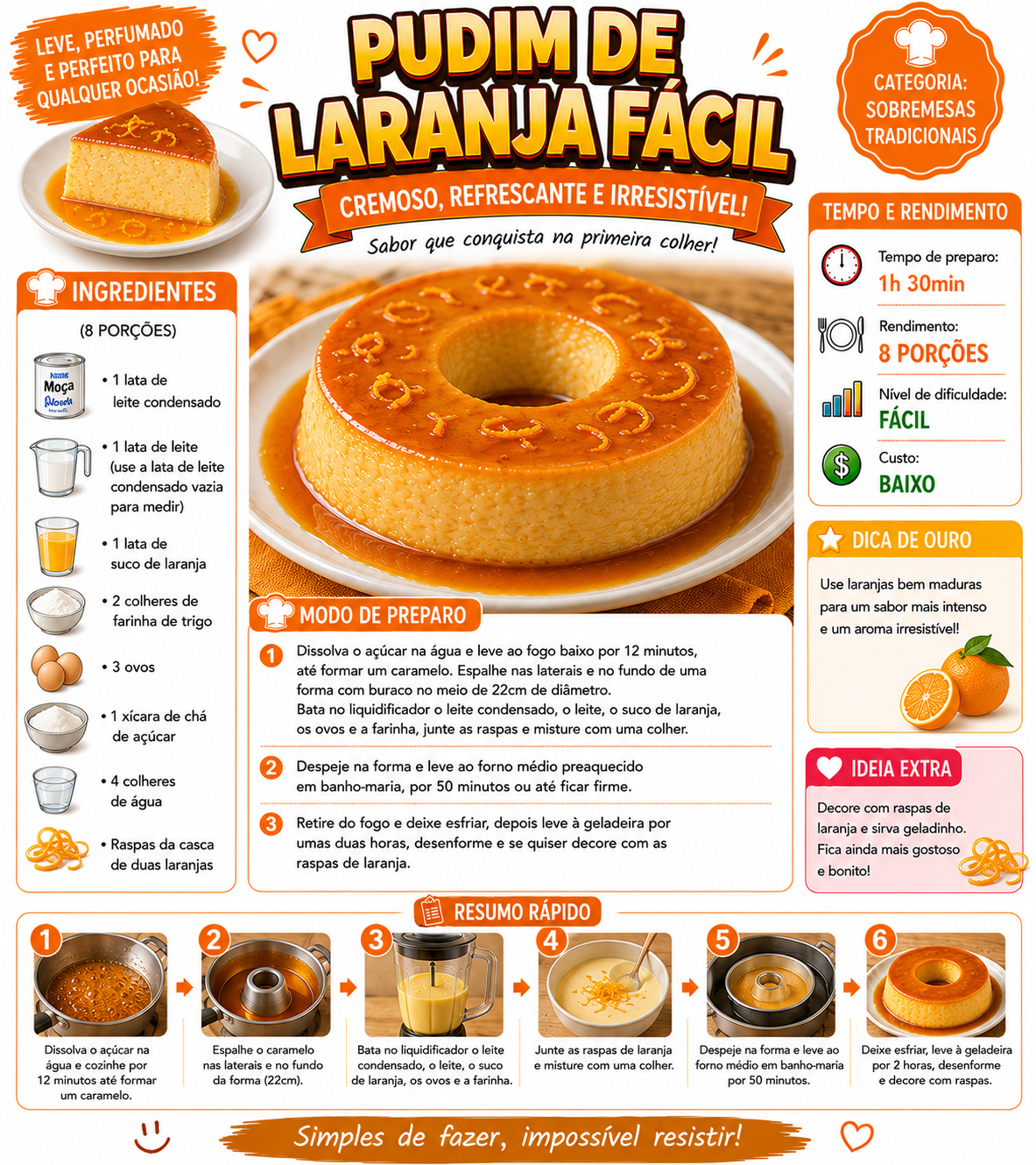 Pudim de Laranja Fácil