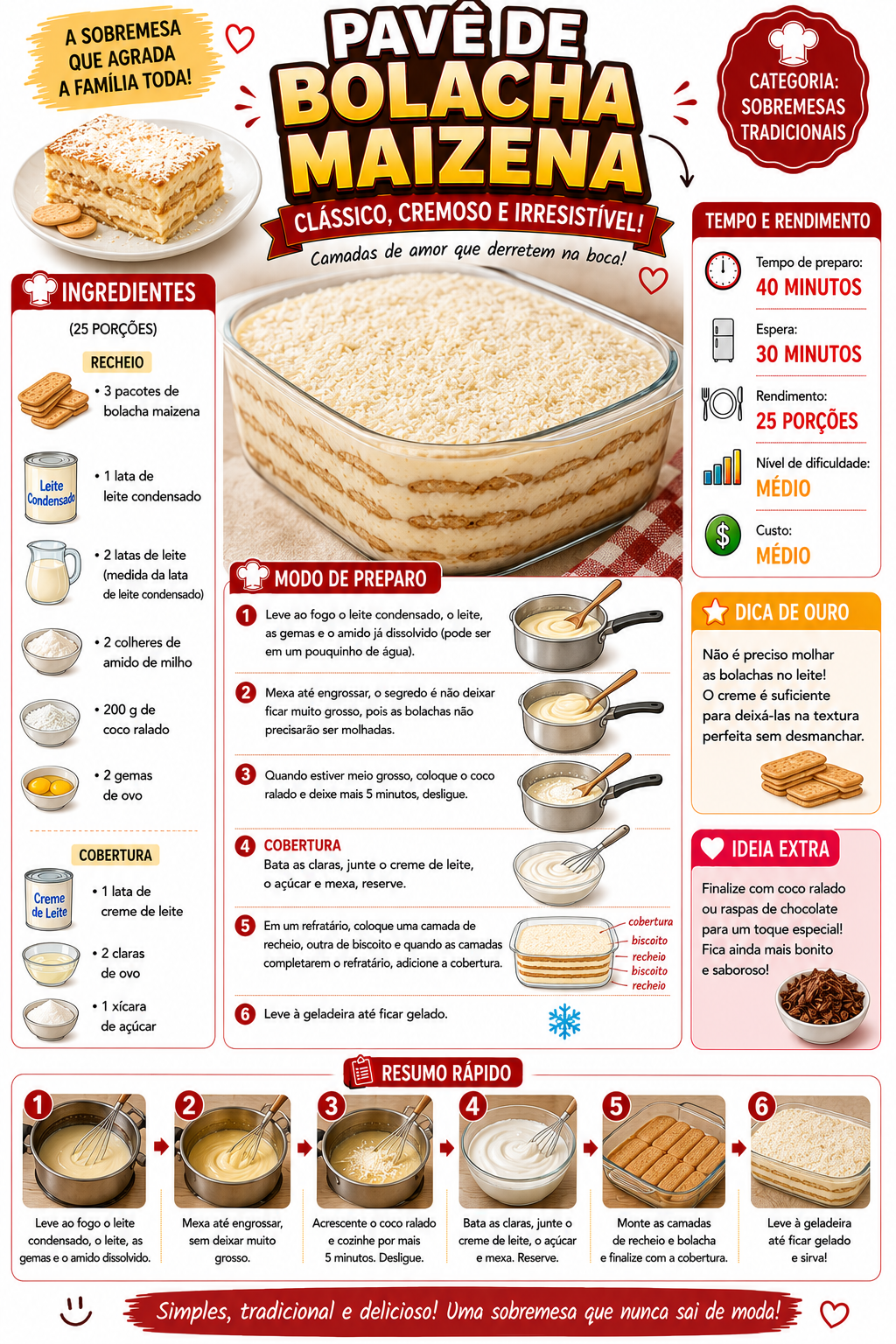 Pavê de Biscoito Maizena