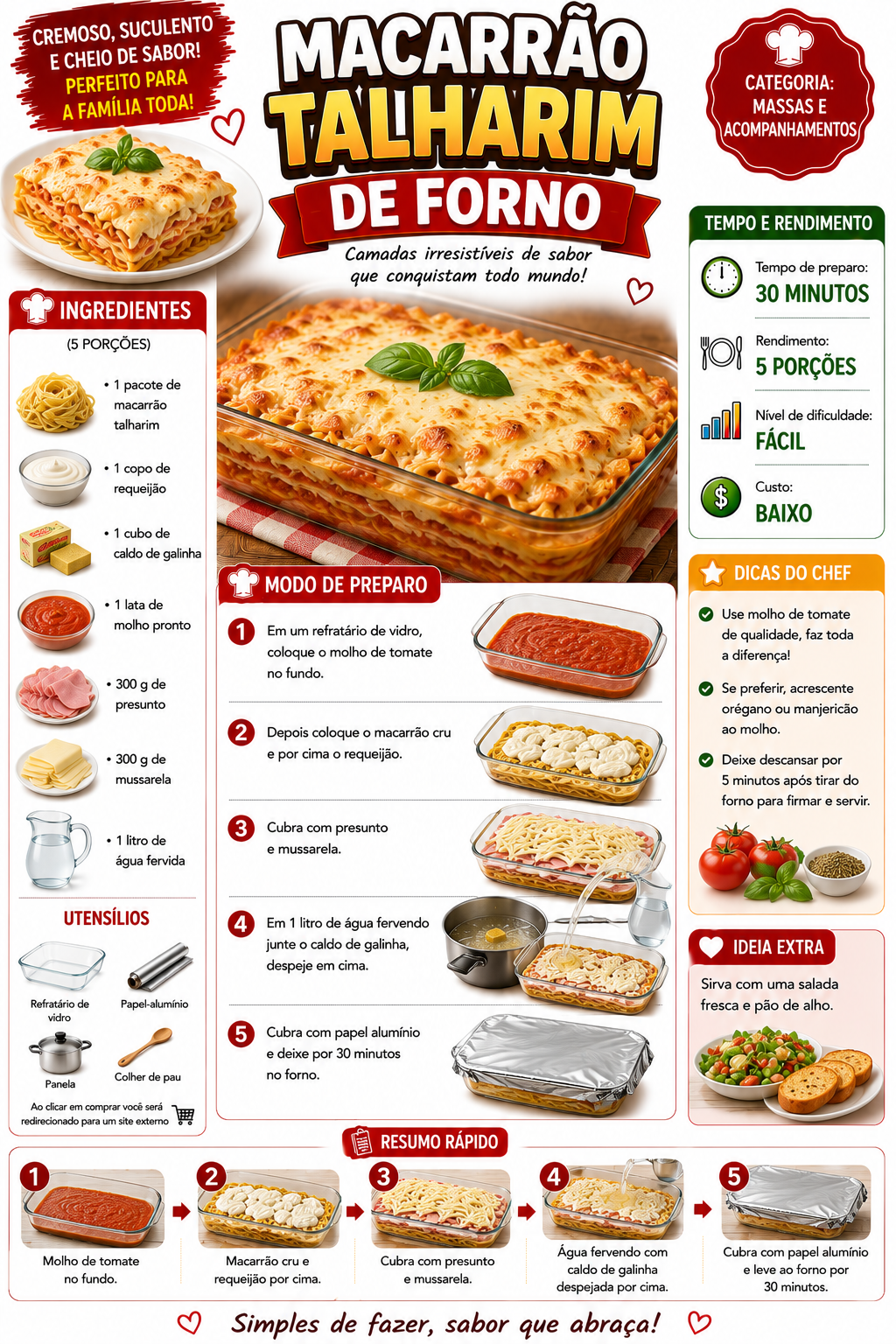 Macarrão Talharim de Forno