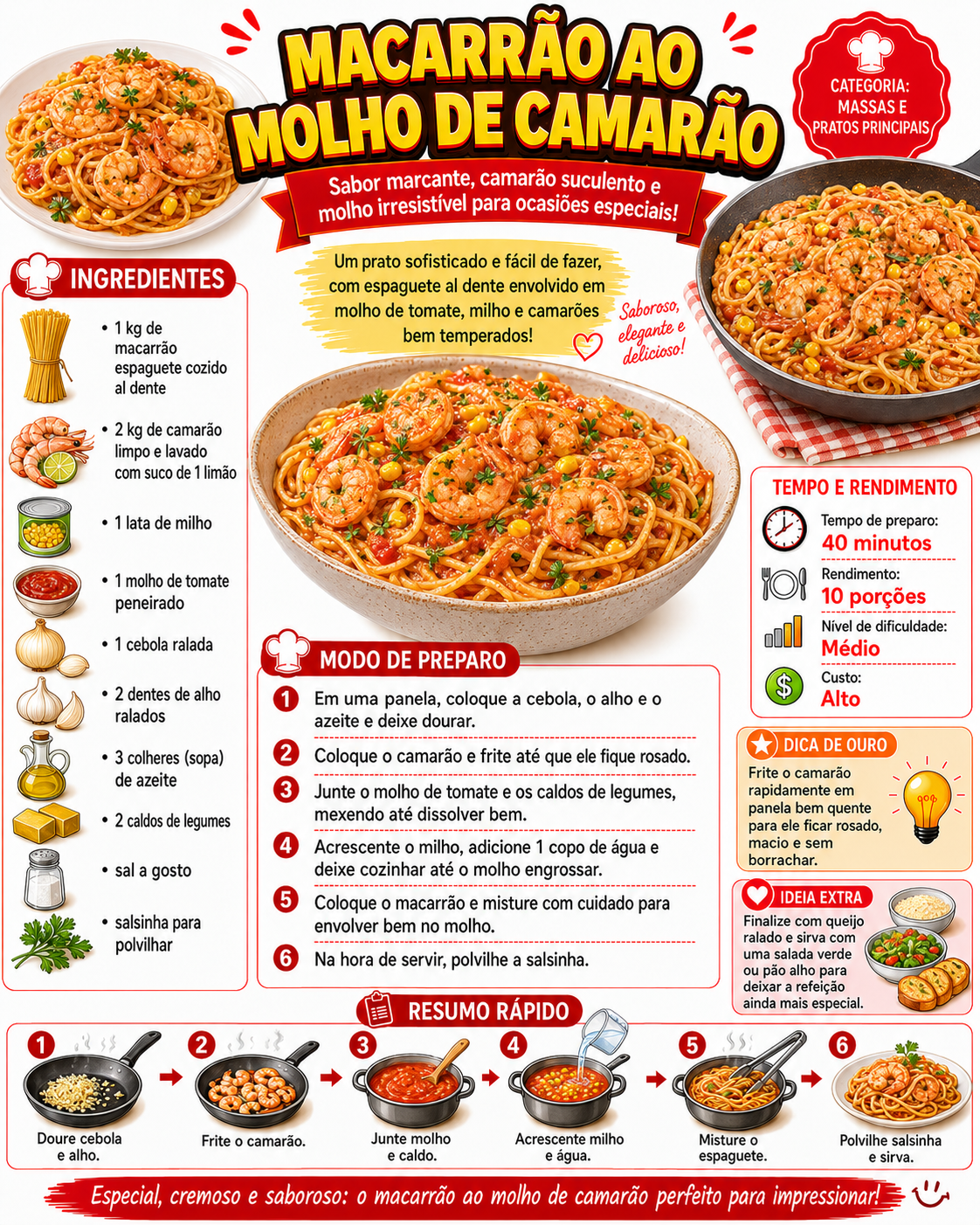 Macarrão ao Molho de Camarão