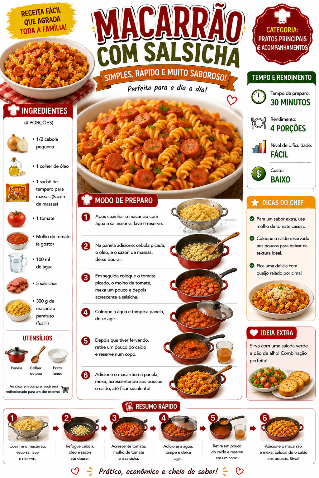 Macarrão com Salsicha