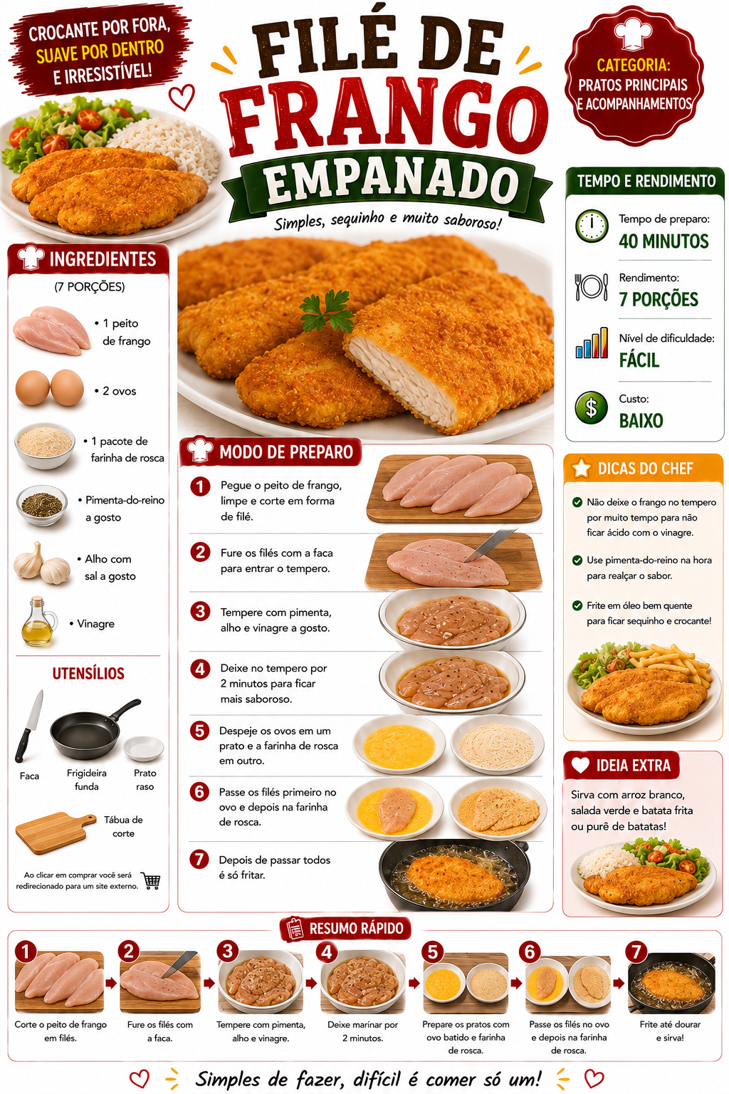 Filé de Frango Empanado