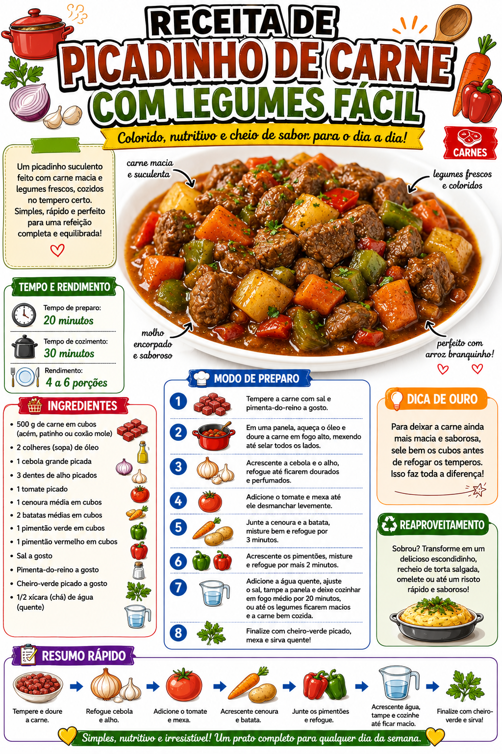 Picadinho de Carne com Legumes Fácil