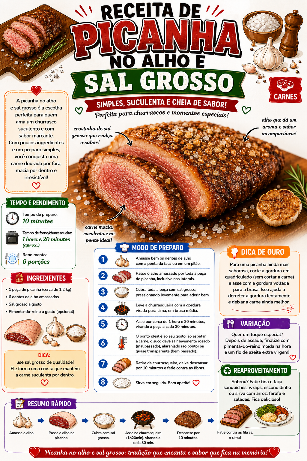 Picanha no Alho e Sal Grosso