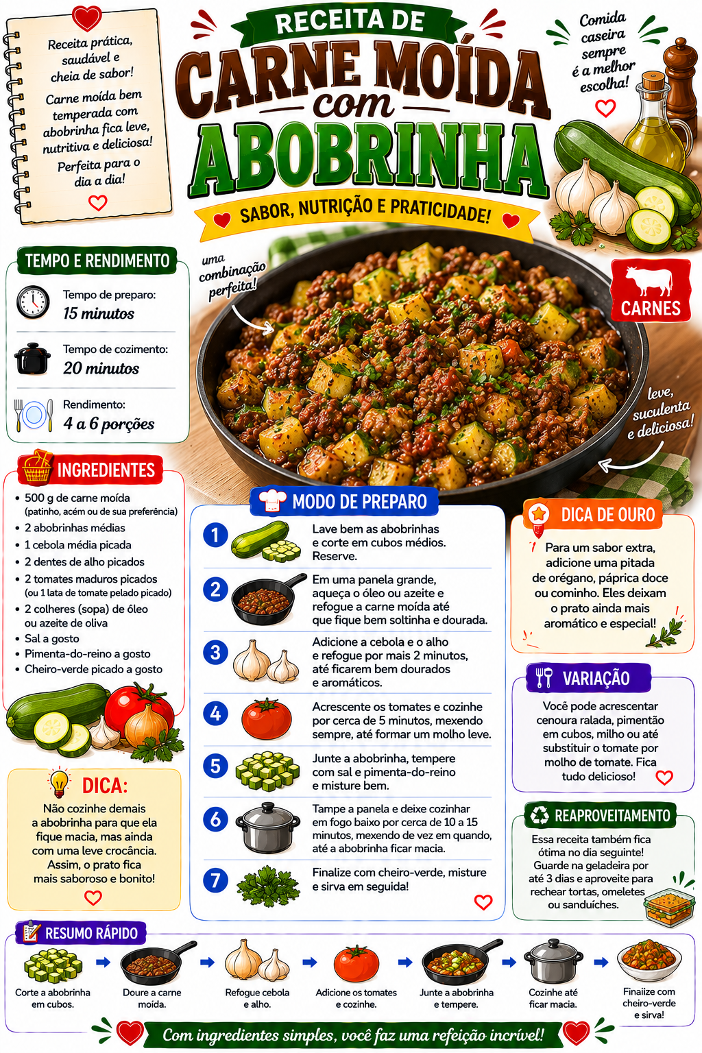 Carne Moída com Abobrinha