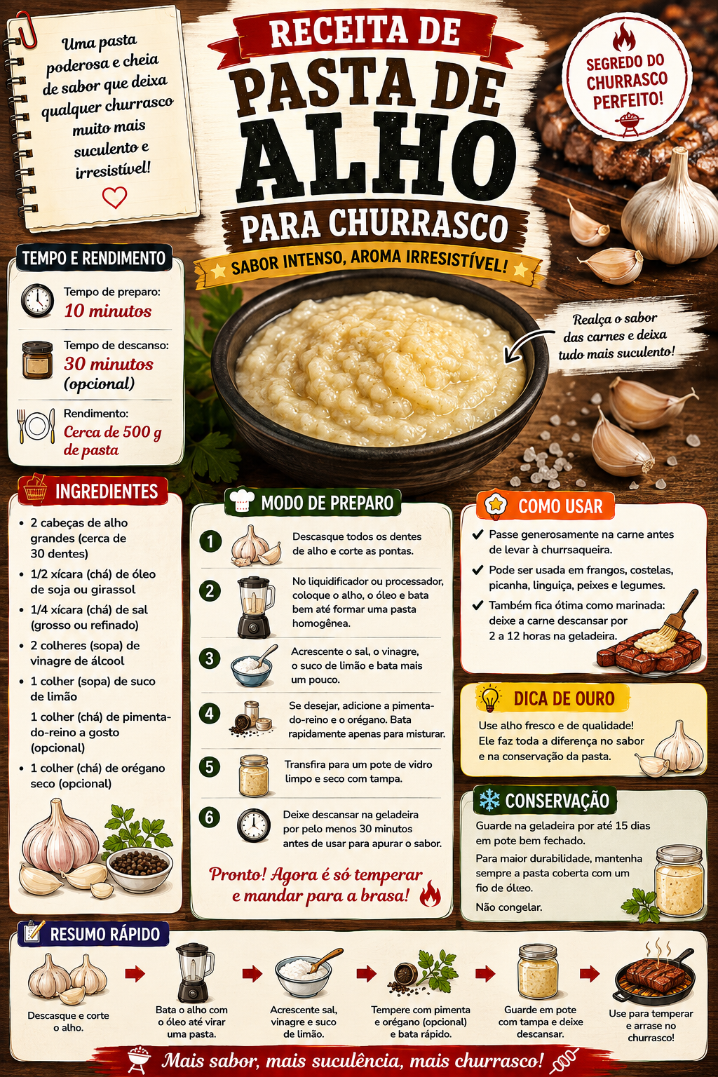 Pasta de Alho para Churrasco