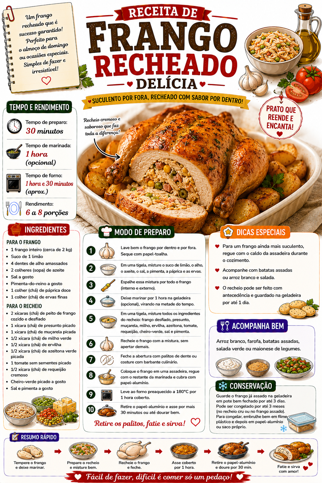 Frango Recheado Delicioso