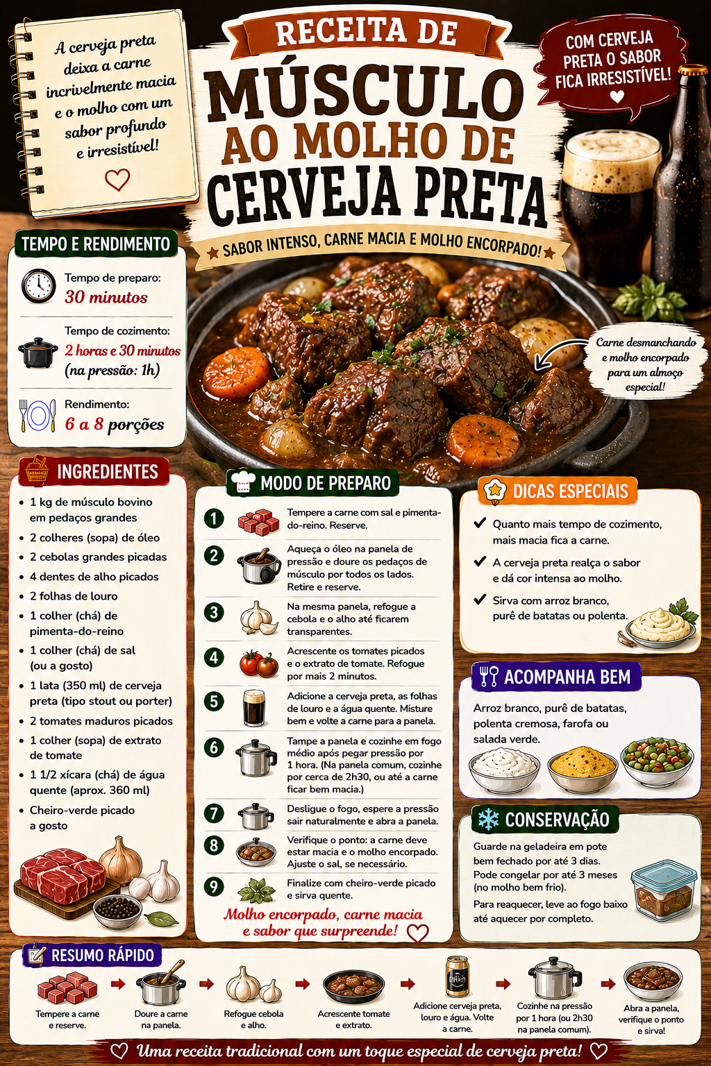 Músculo ao Molho de Cerveja Preta