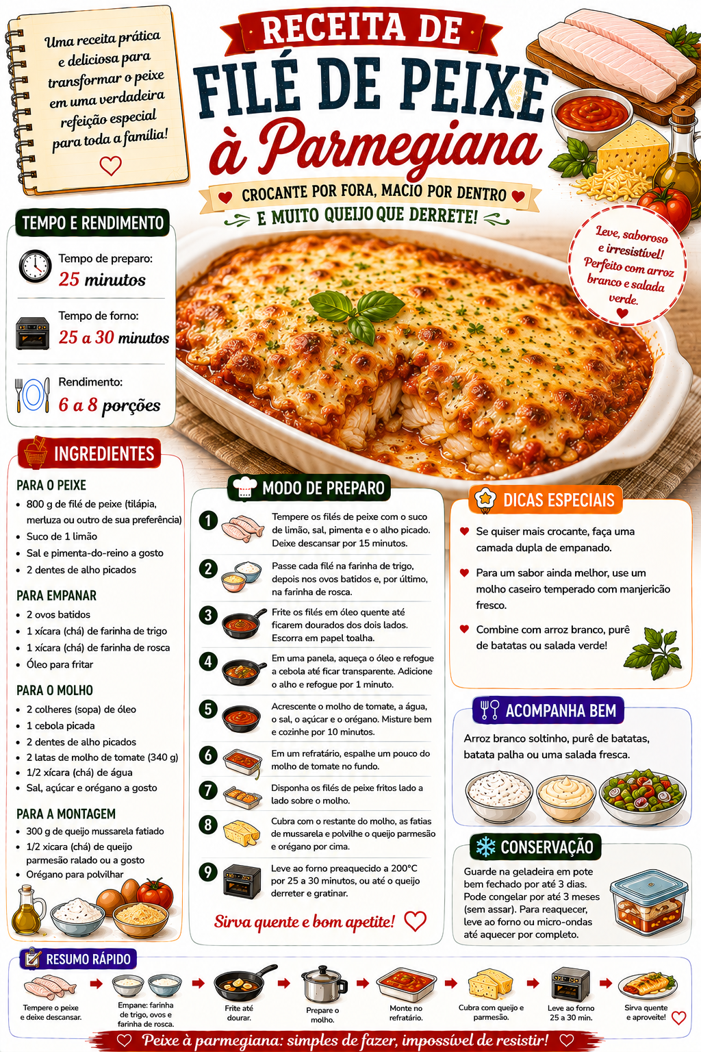 Filé de Peixe à Parmegiana