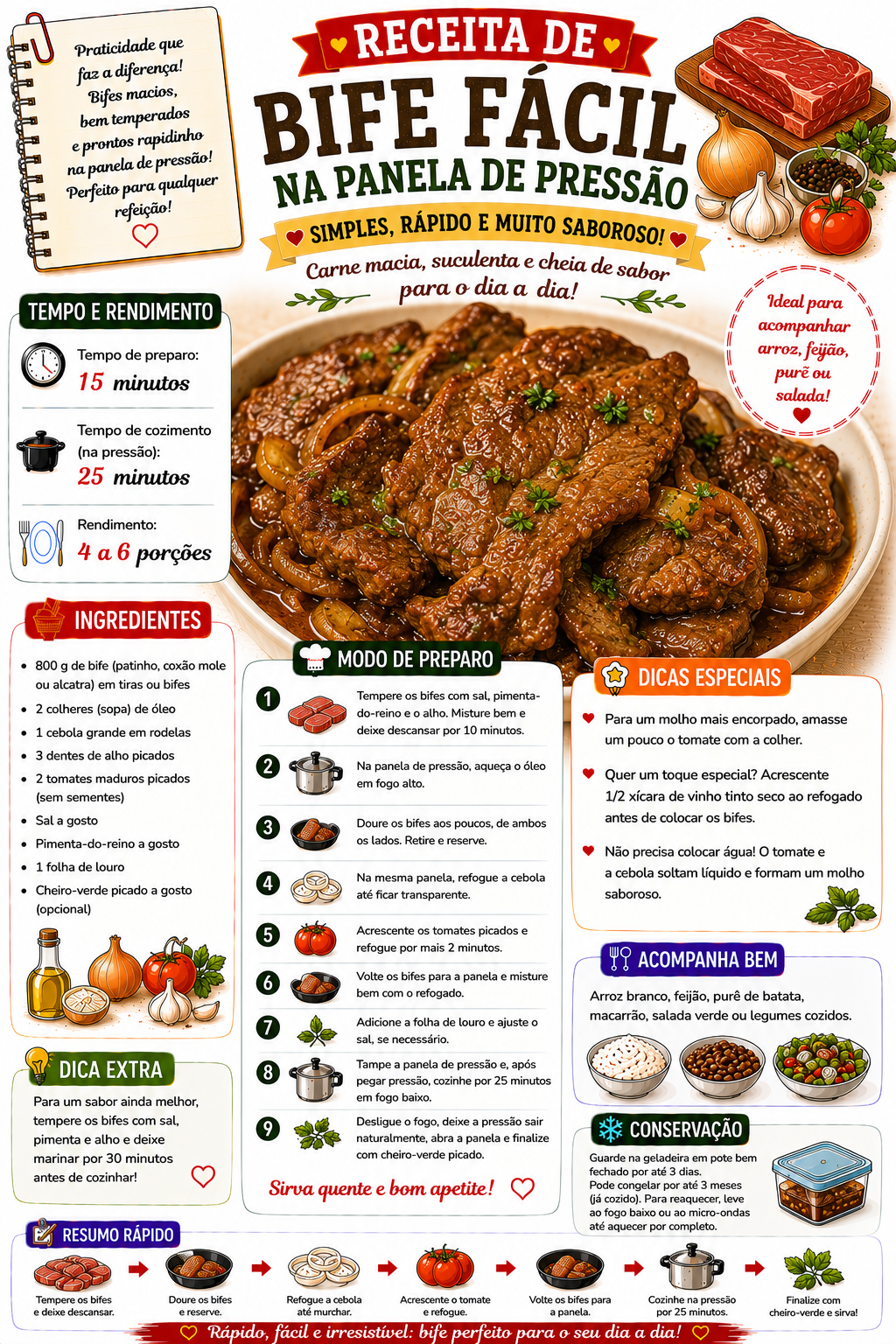 Bife Fácil na Panela de Pressão