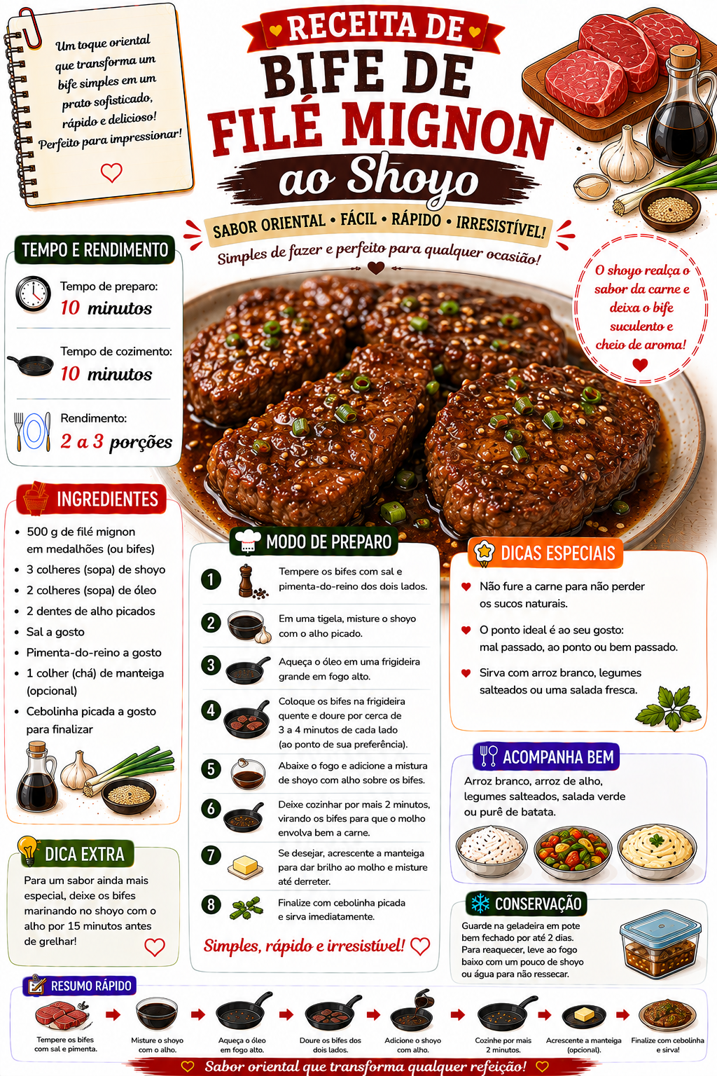 Bife de Filé Mignon ao Shoyu