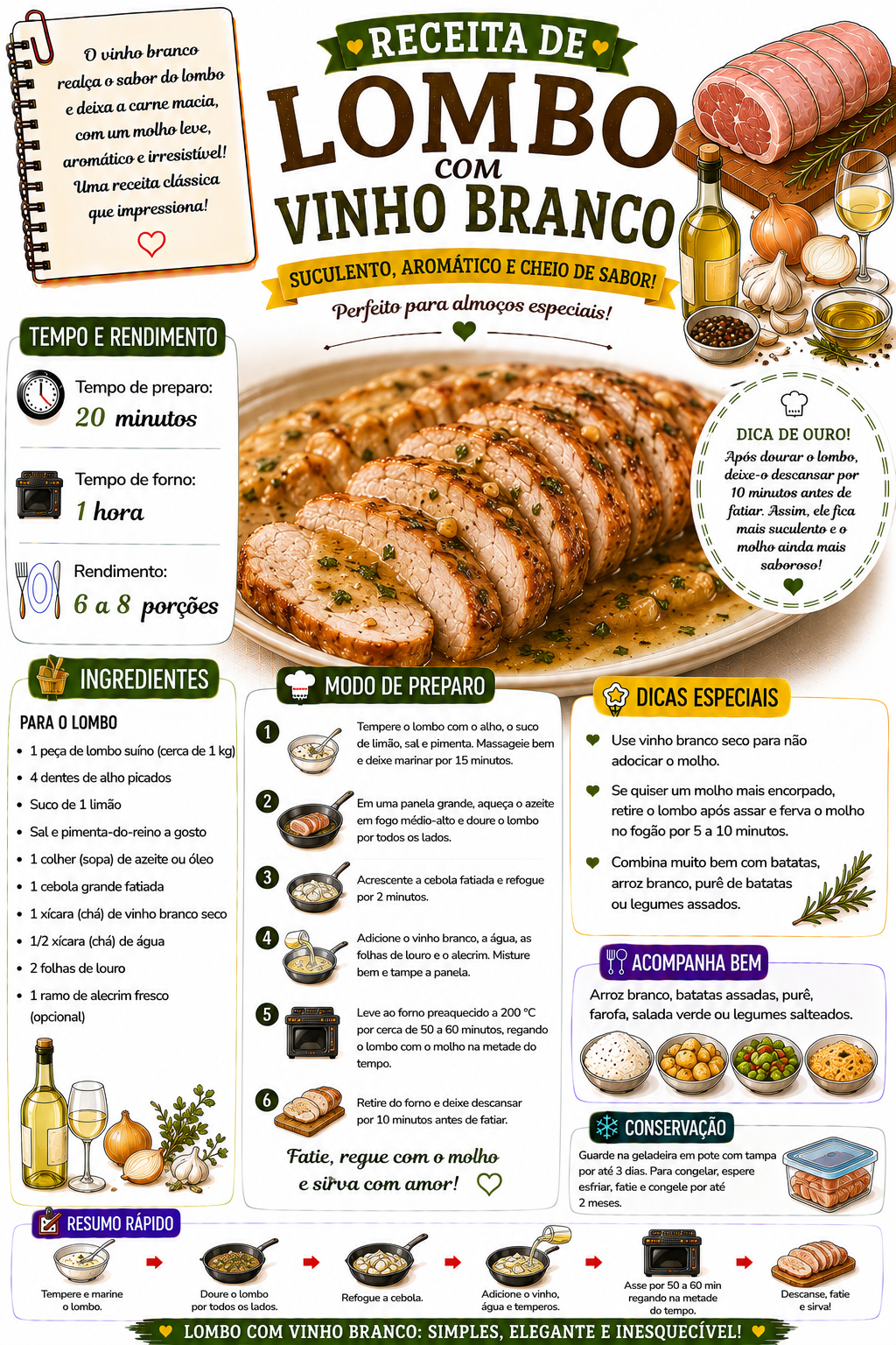 Lombo com Vinho Branco