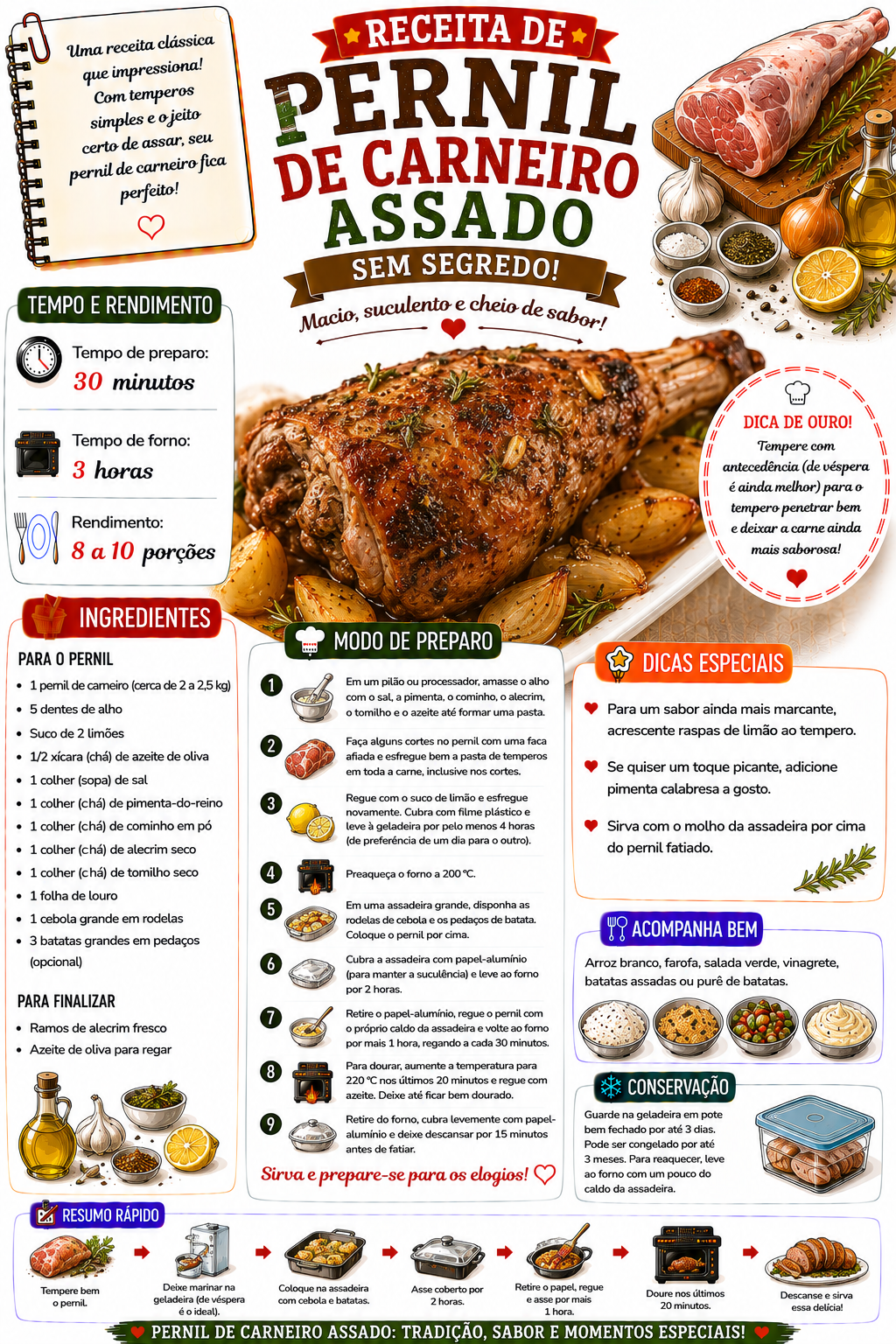 Pernil de Carneiro Assado