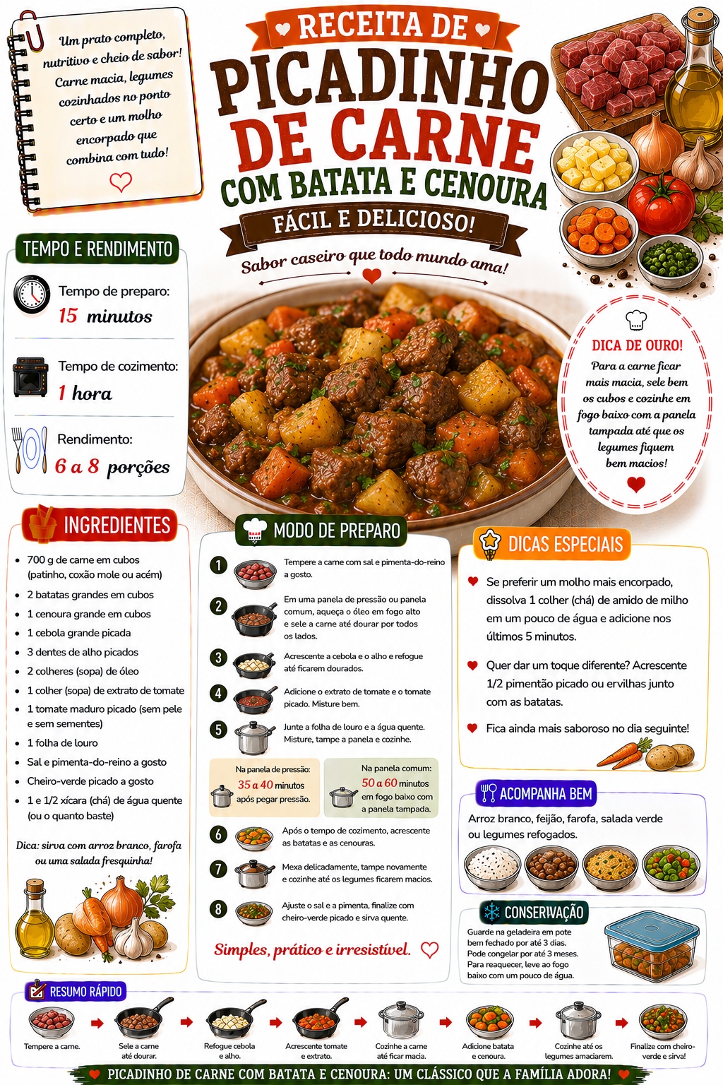 Picadinho de Carne com Batata e Cenoura