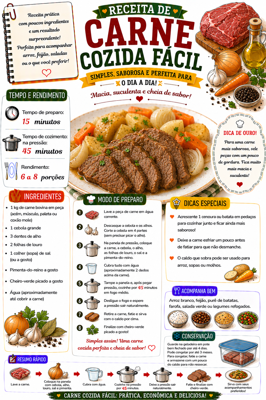 Carne Cozida Fácil