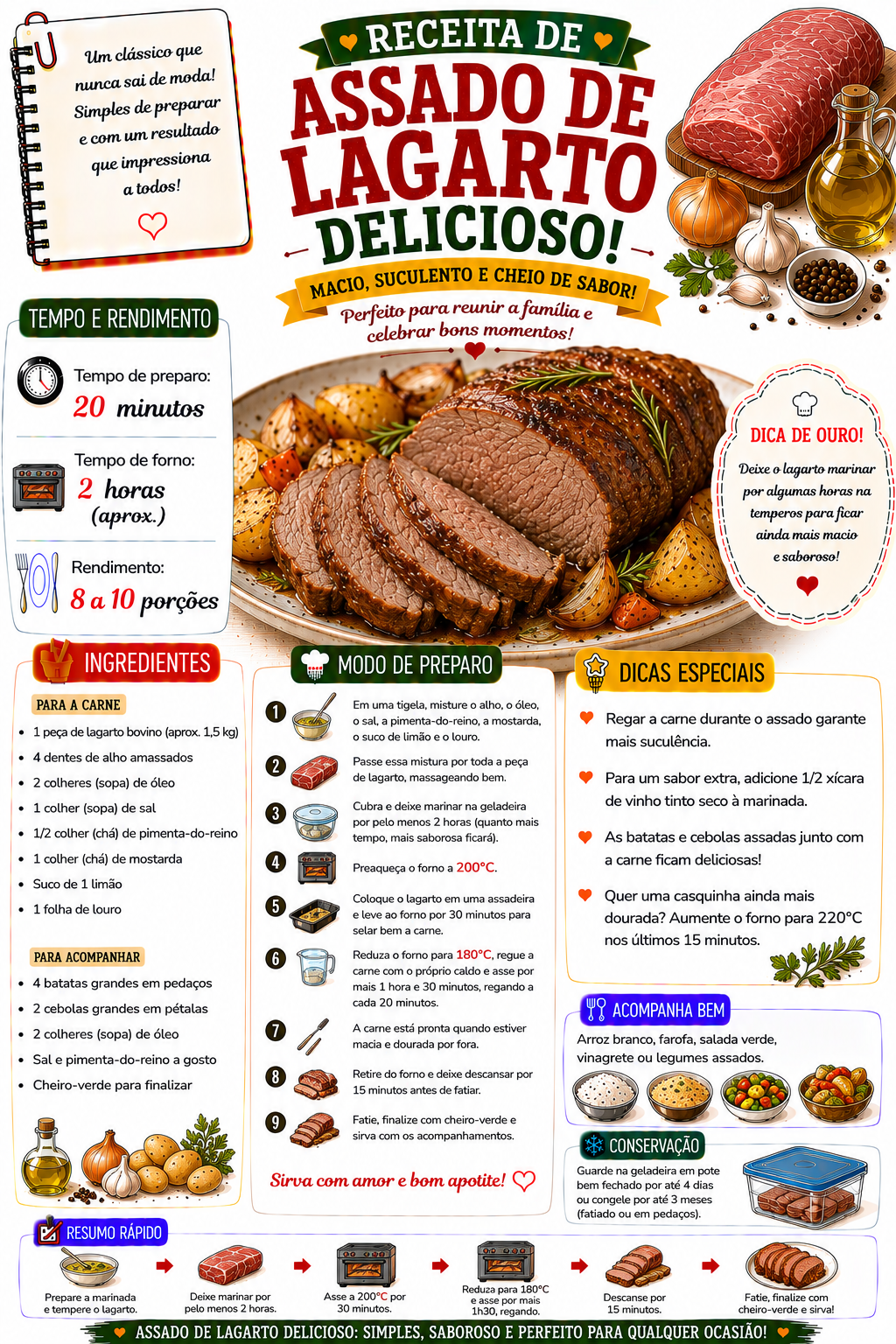 Assado de Lagarto Delicioso