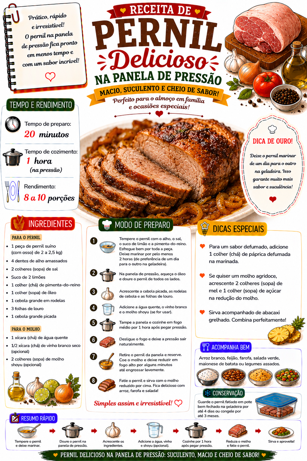 Pernil Delicioso na Panela de Pressão