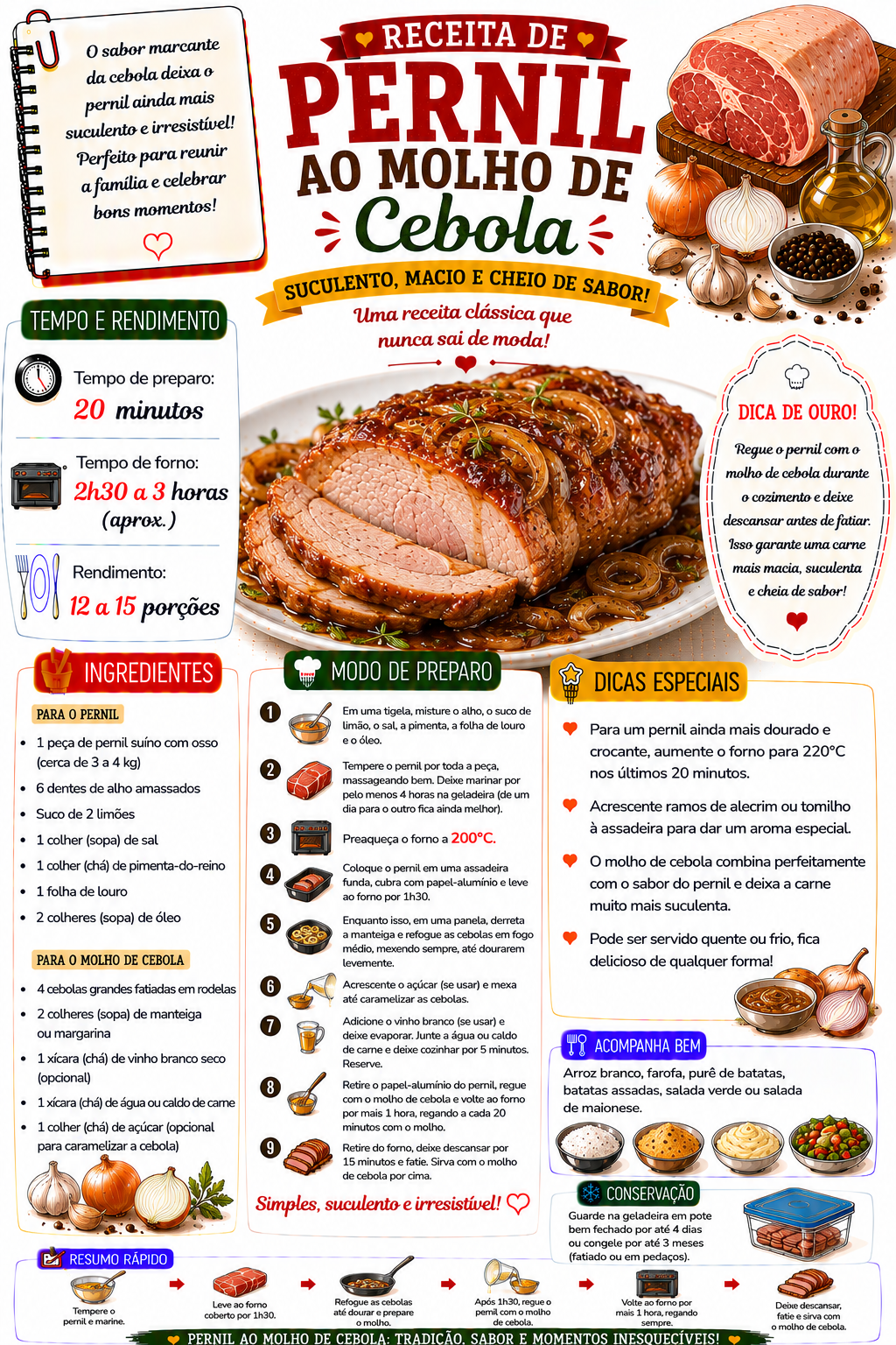 Pernil ao Molho de Cebola