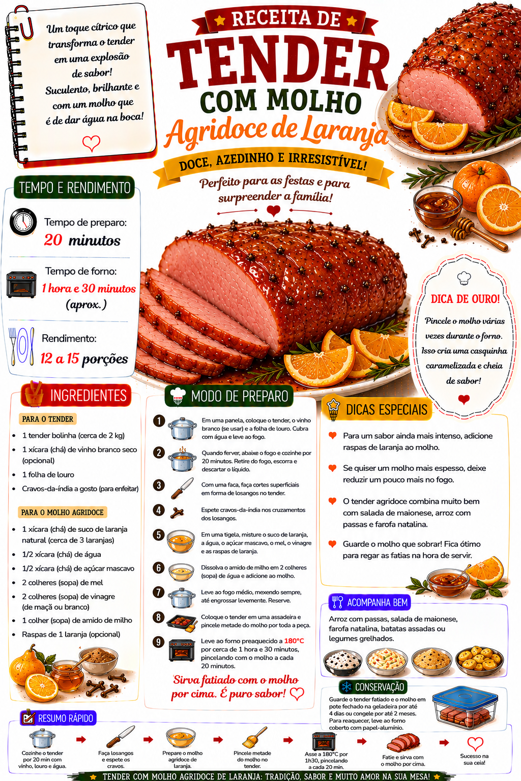 Tender com Molho Agridoce de Laranja