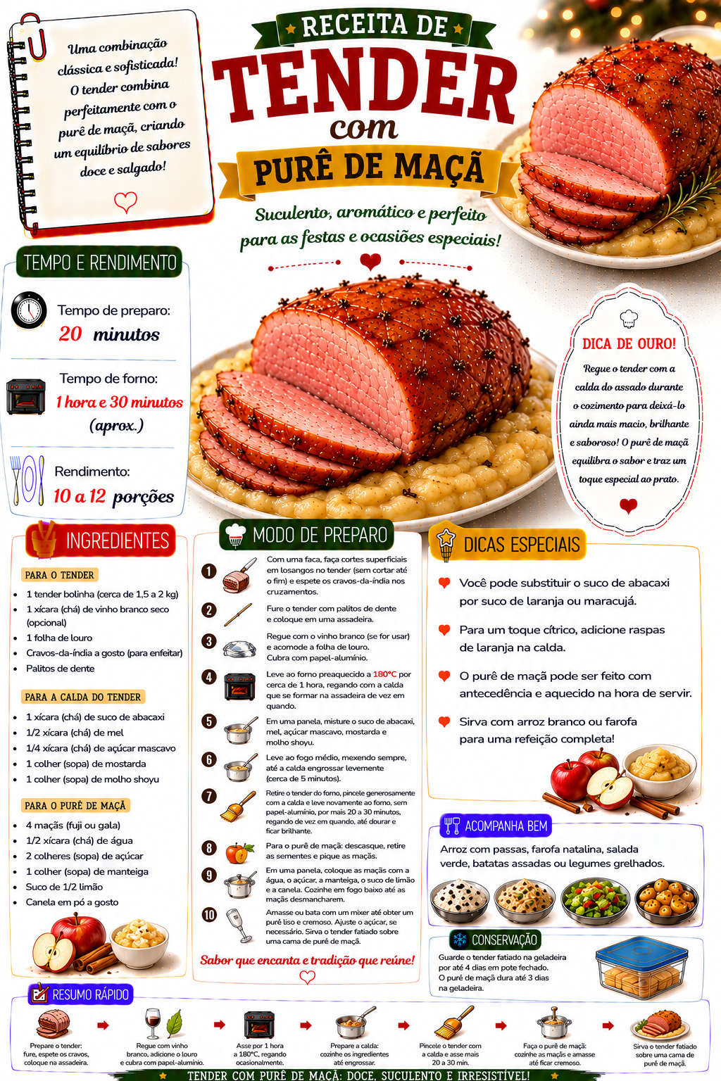 Tender com Purê de Maçã