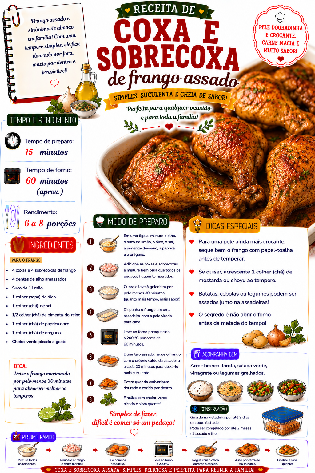 Coxa e Sobrecoxa de Frango Assado