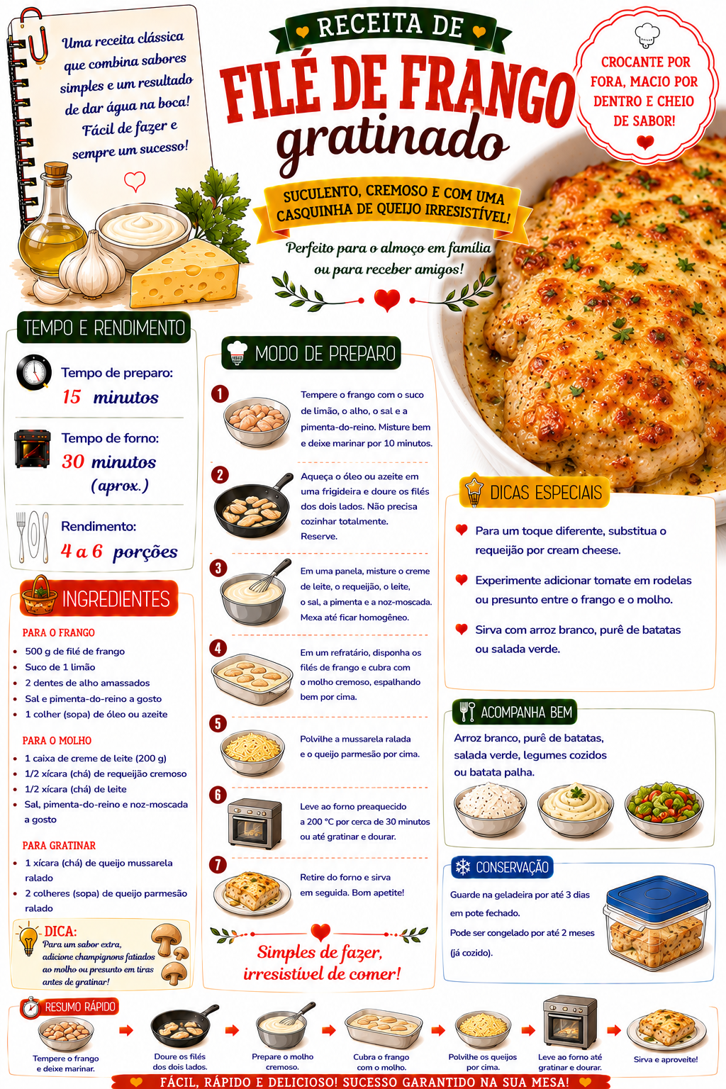 Filé de Frango Gratinado