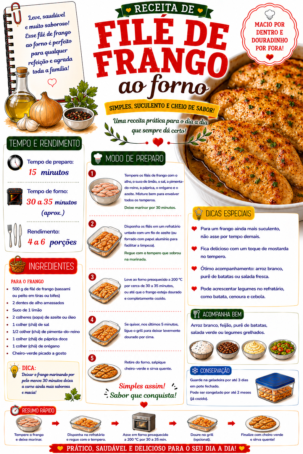 Filé de Frango ao Forno
