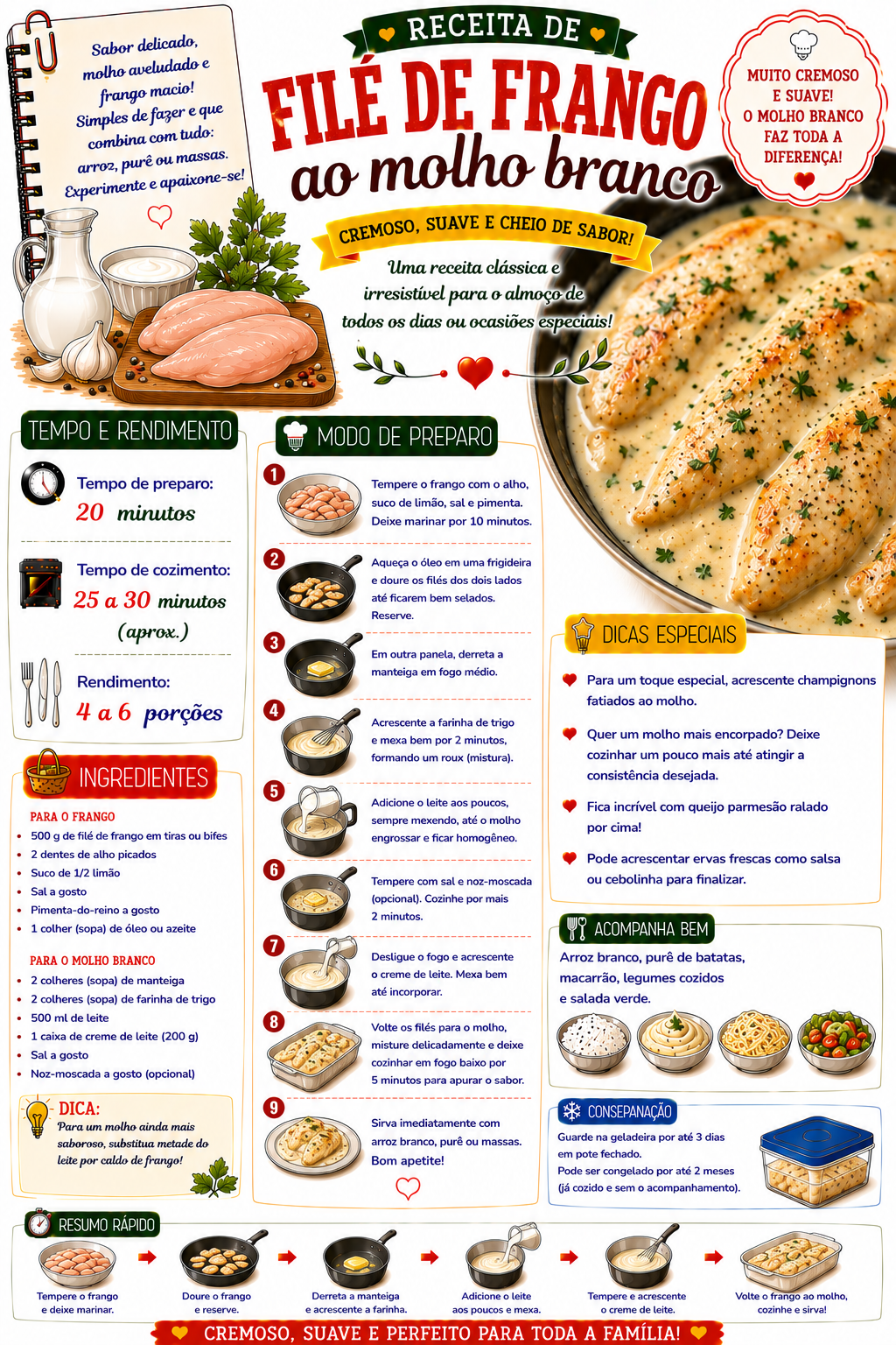 Filé de Frango ao Molho Branco
