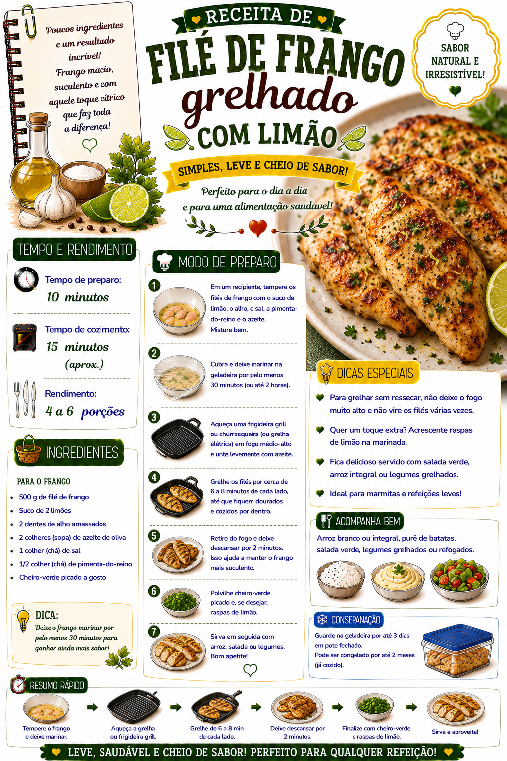 Filé de Frango Grelhado com Limão