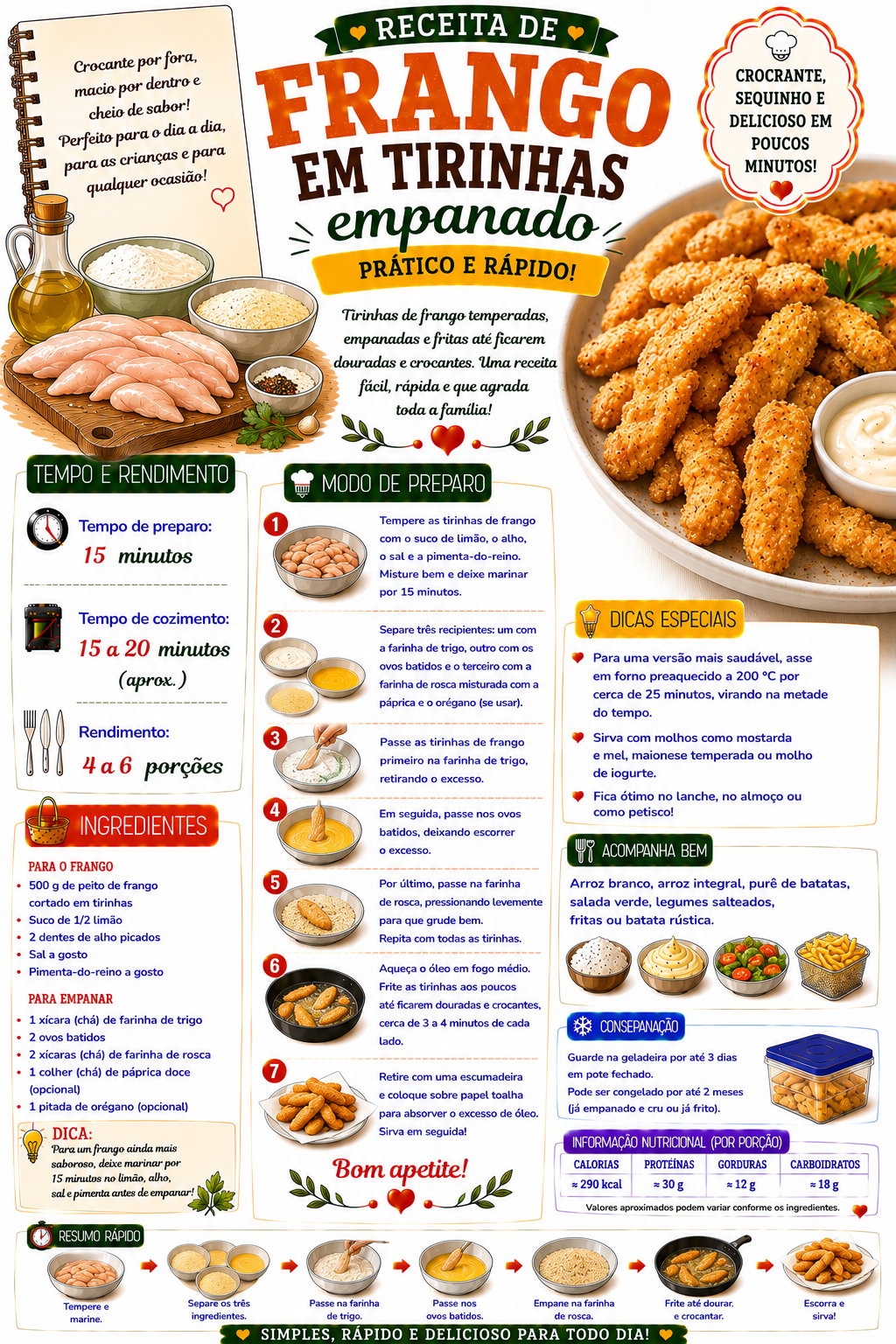 Frango em Tirinhas Empanado