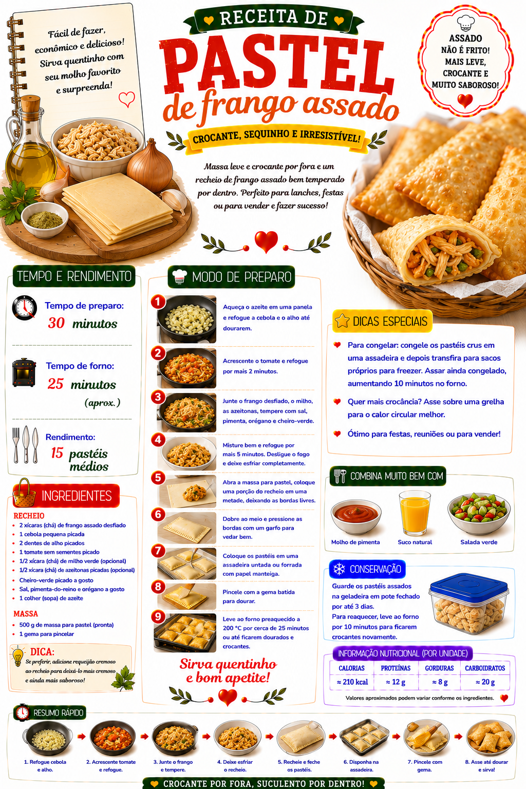 Pastel de Frango Assado