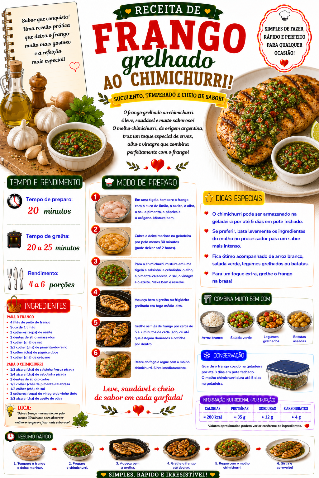 Frango Grelhado ao Chimichurri