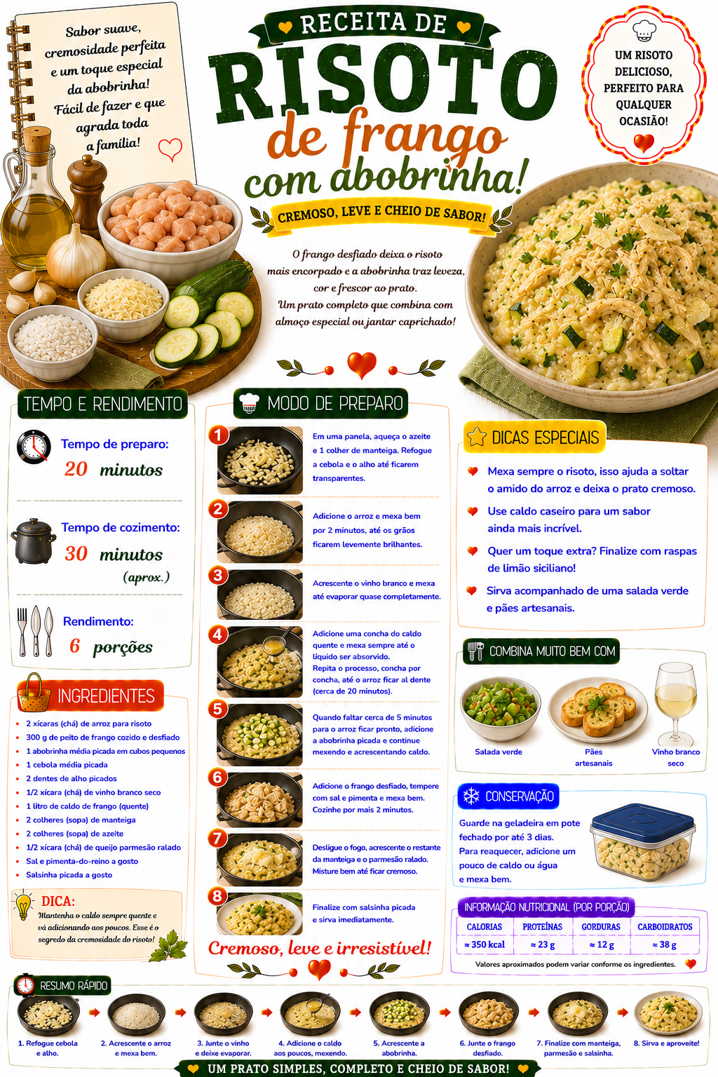 Risoto de Frango com Abobrinha