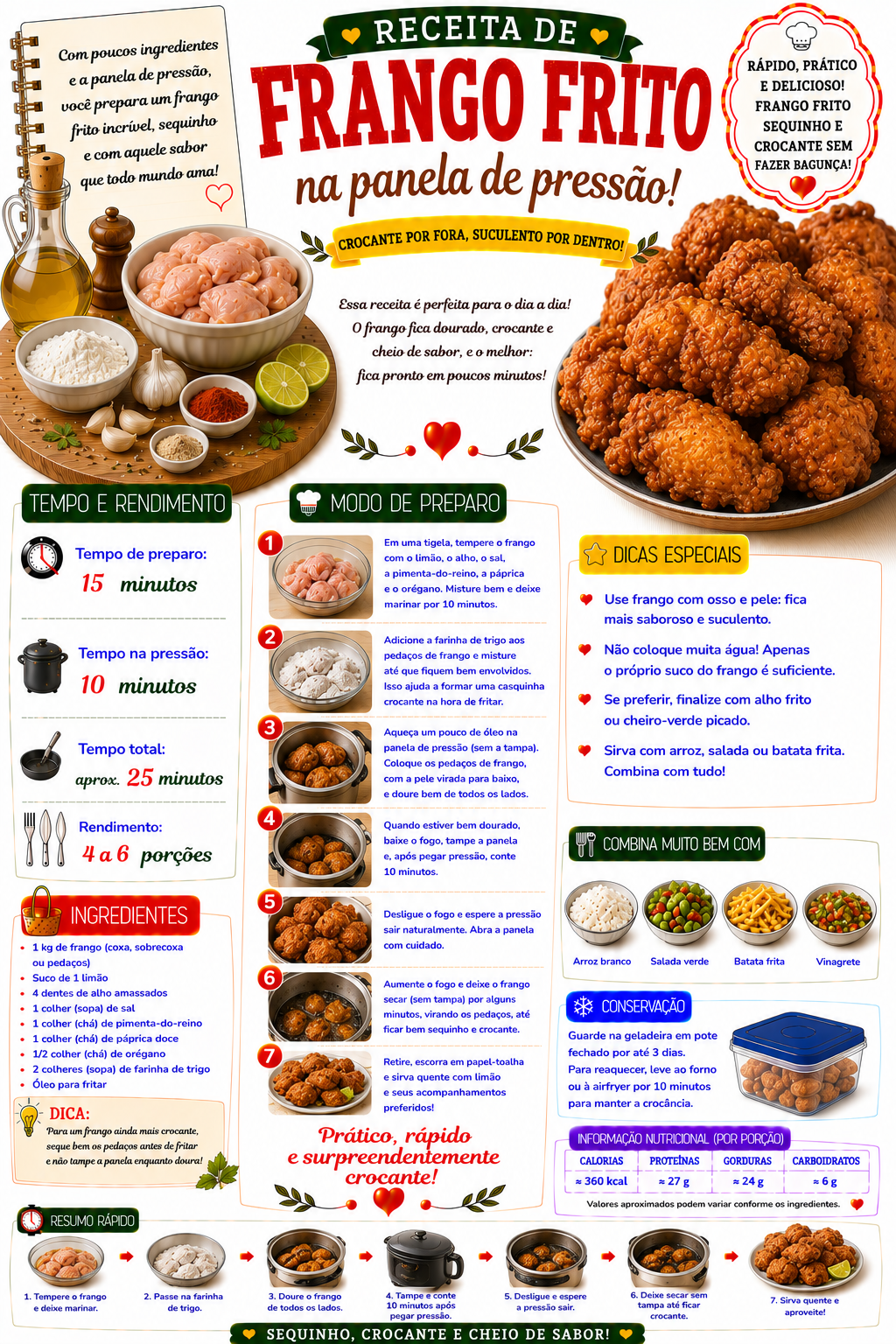 Frango Frito na Panela de Pressão