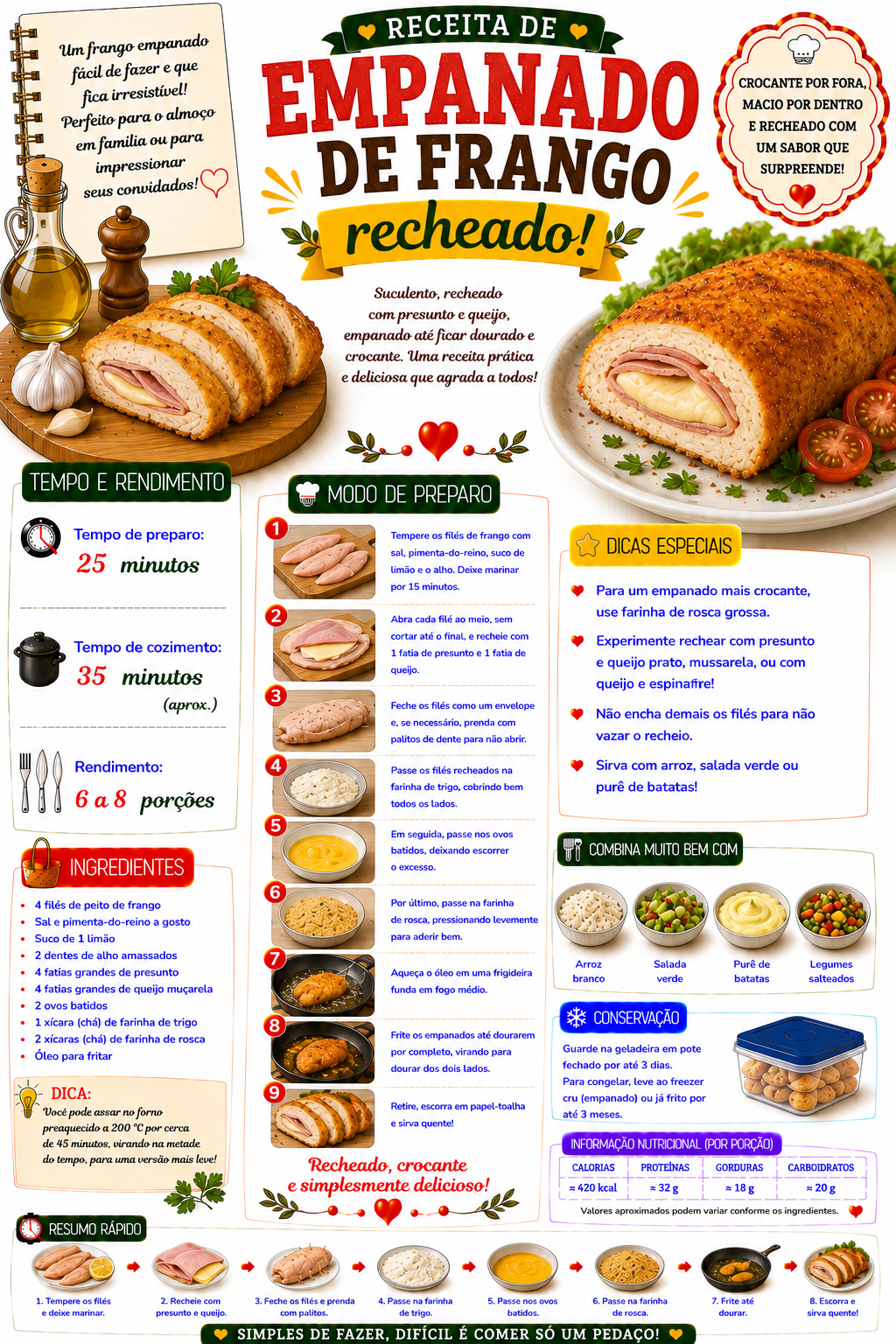 Empanado de Frango Recheado
