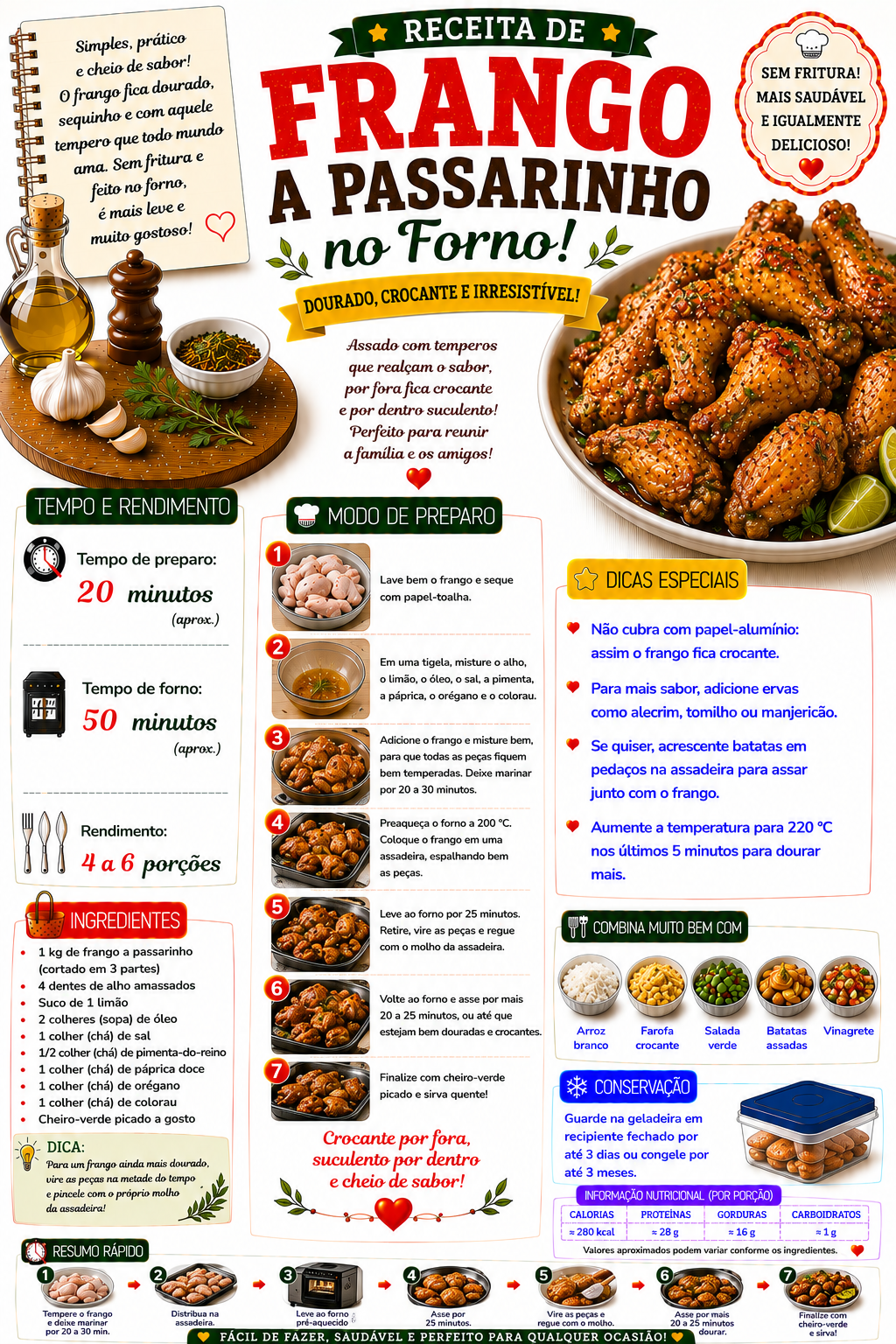Frango à Passarinho no Forno