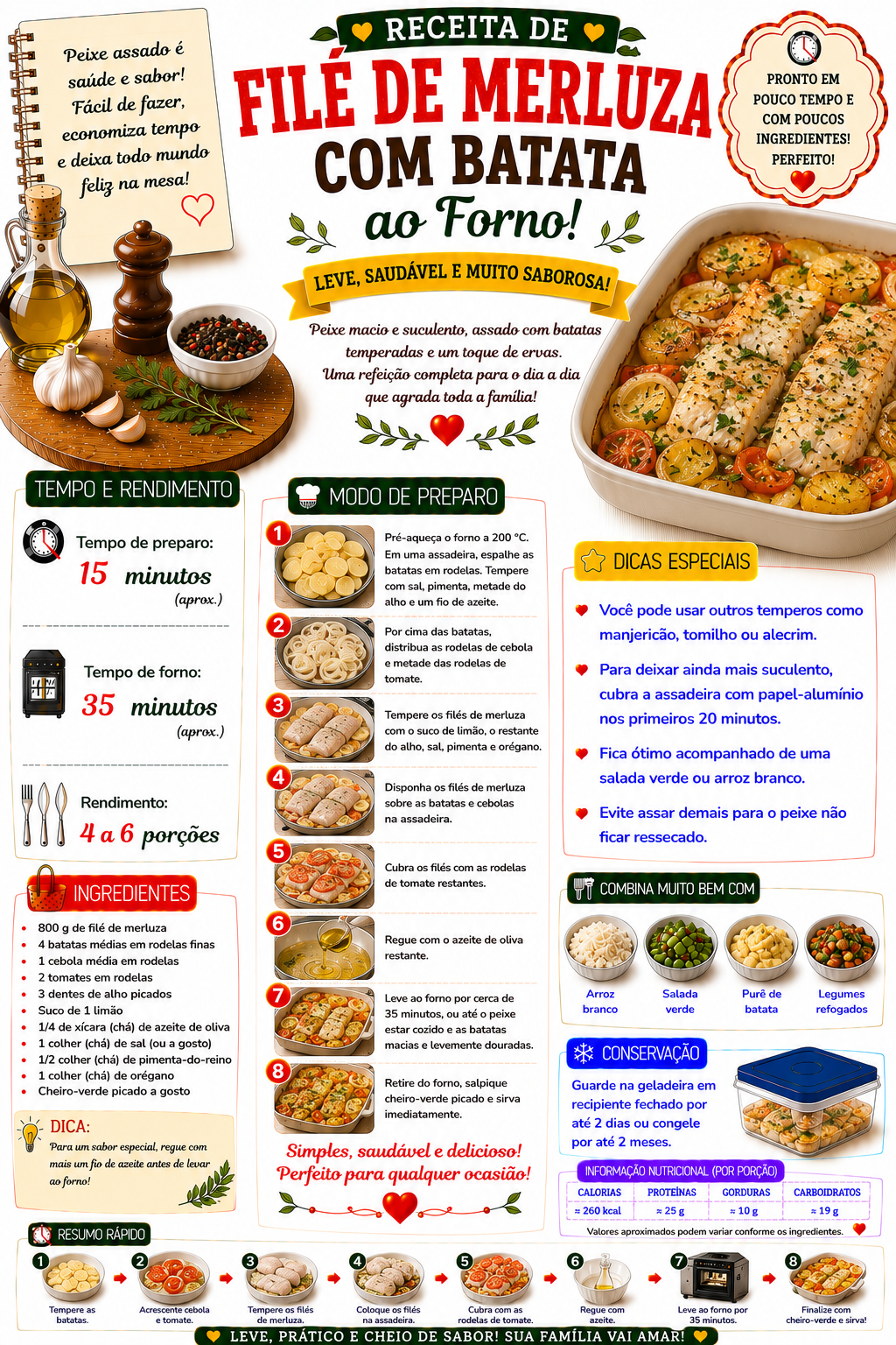 Filé de Merluza com Batata ao Forno