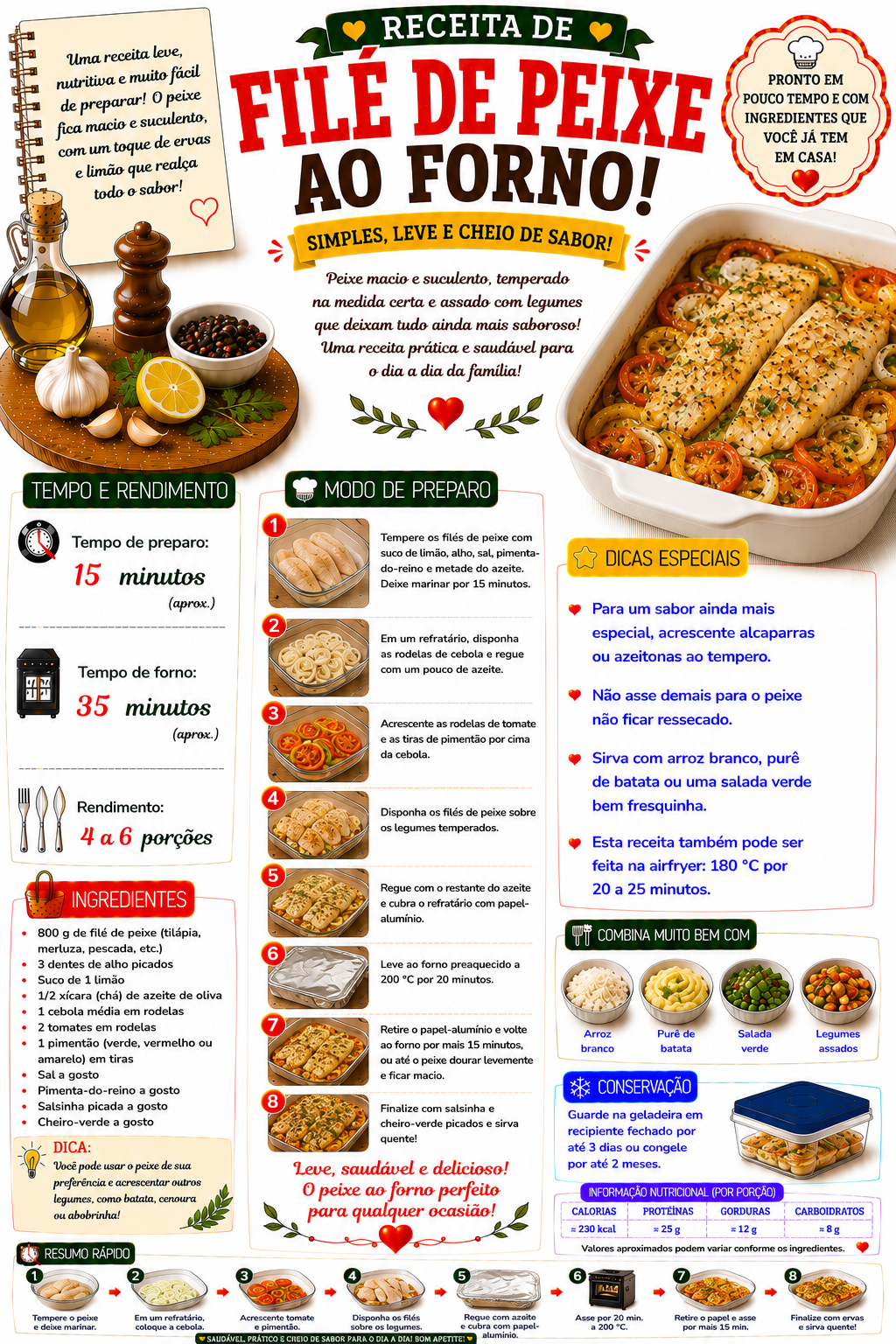 Filé de Peixe ao Forno