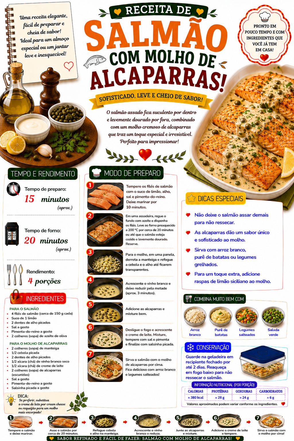 Salmão com Molho de Alcaparras